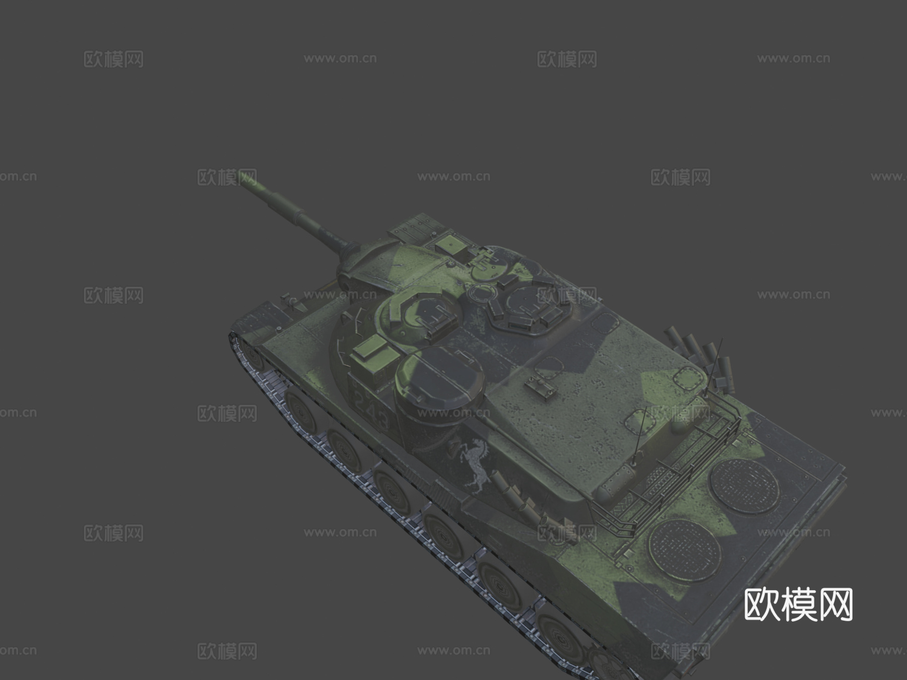 坦克世界闪电战KpfPz 70坦克3d模型下载（渲染图8）
