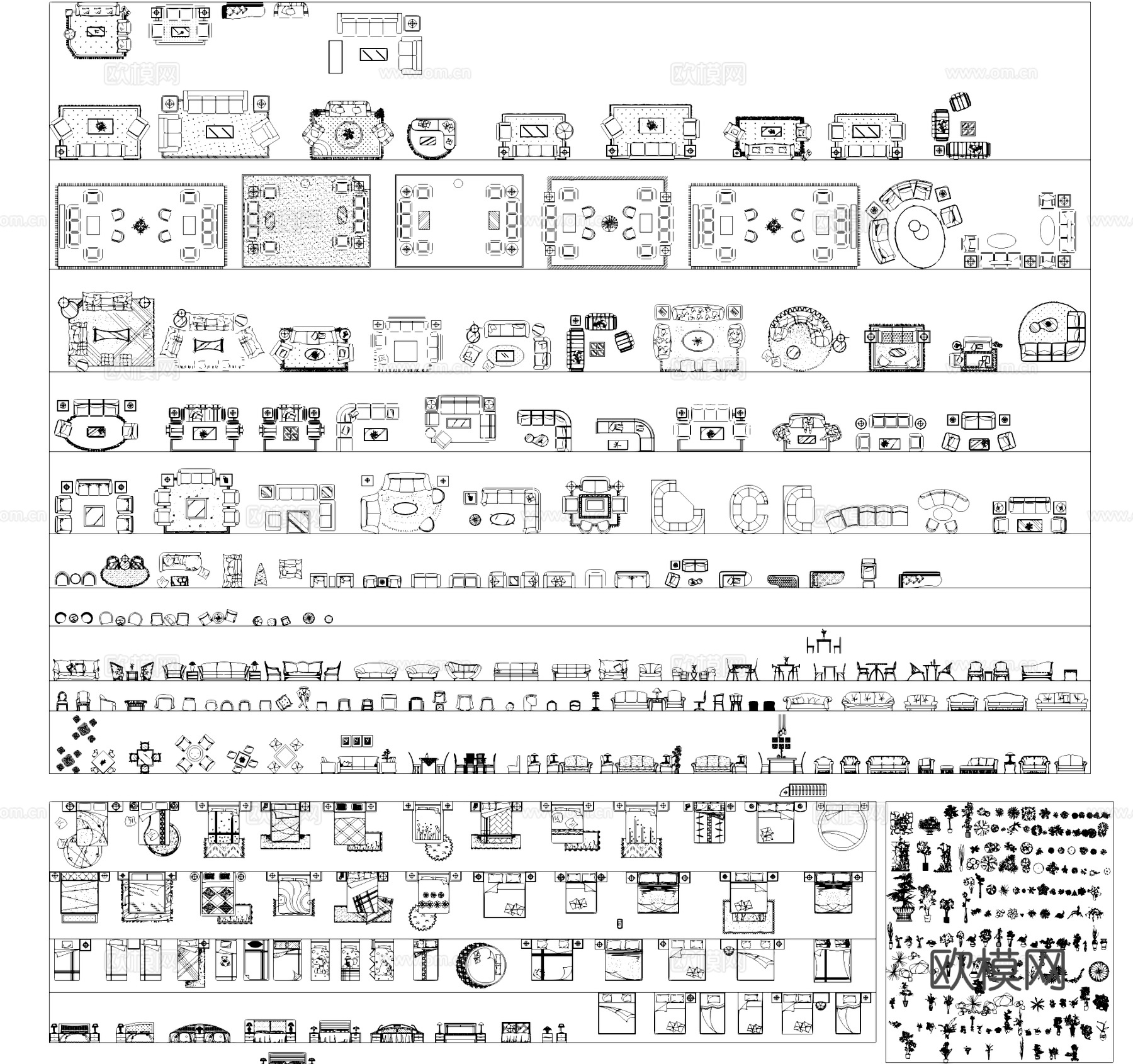 综合工装室内CAD图库cad施工图