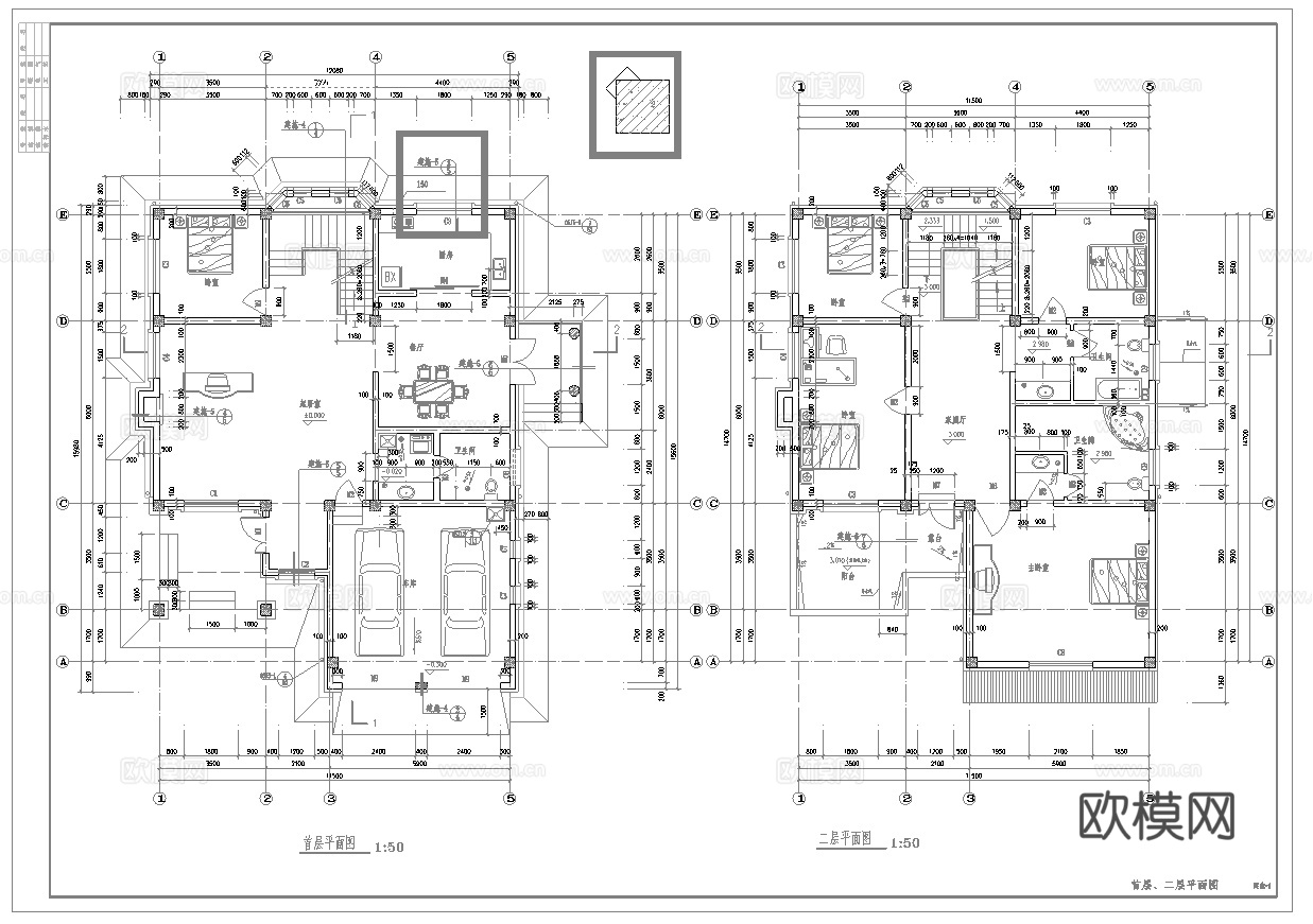 13套自建房三层别墅建筑 最新全套施工图设计cad施工图下载（渲染图2）