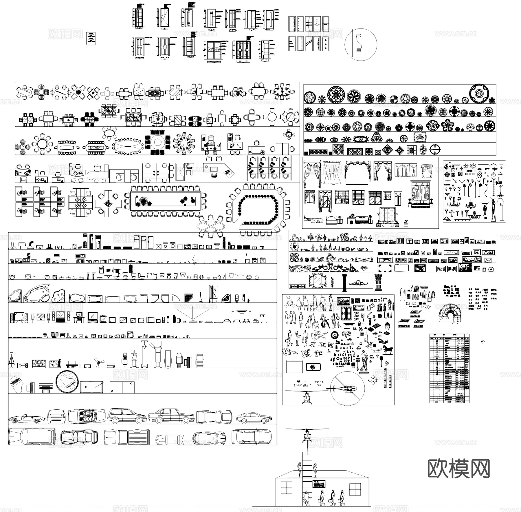 综合工装室内CAD图库cad施工图