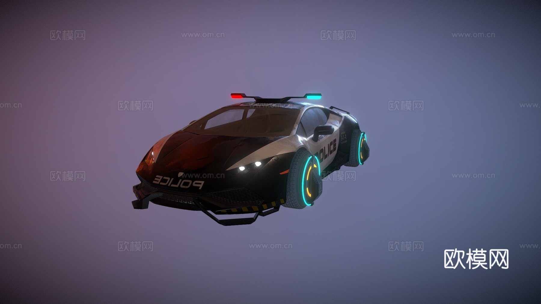 悬浮警车3d模型下载（渲染图1）