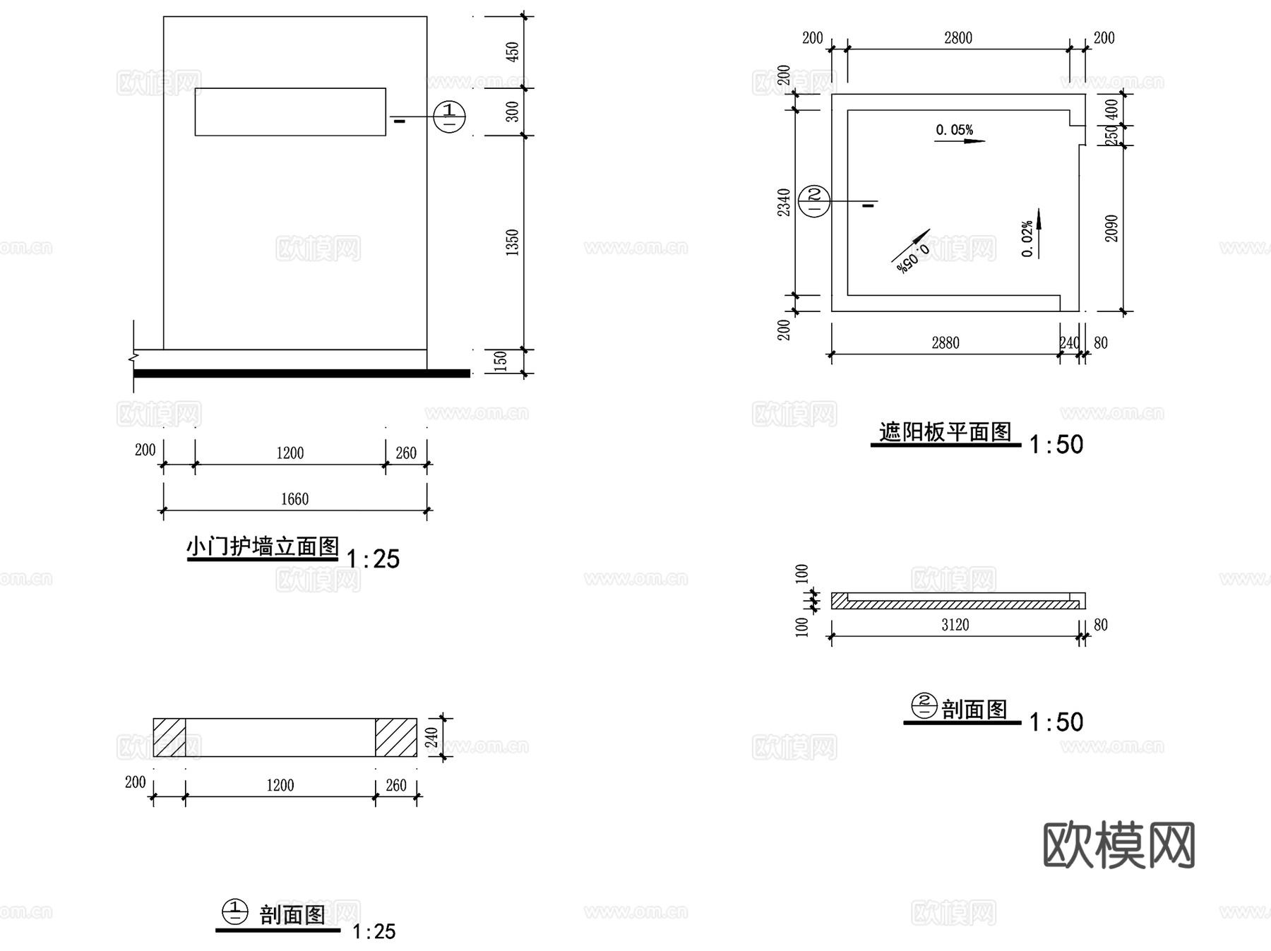 商学院入口校门大门CAD施工图集cad施工图