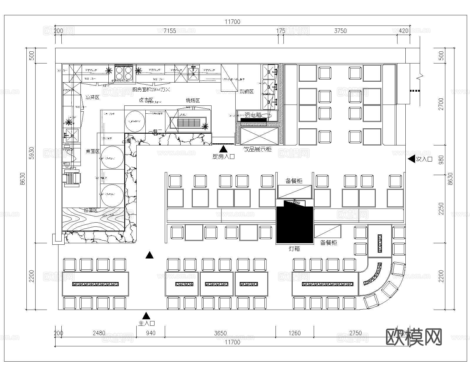 快餐店CAD施工图cad施工图