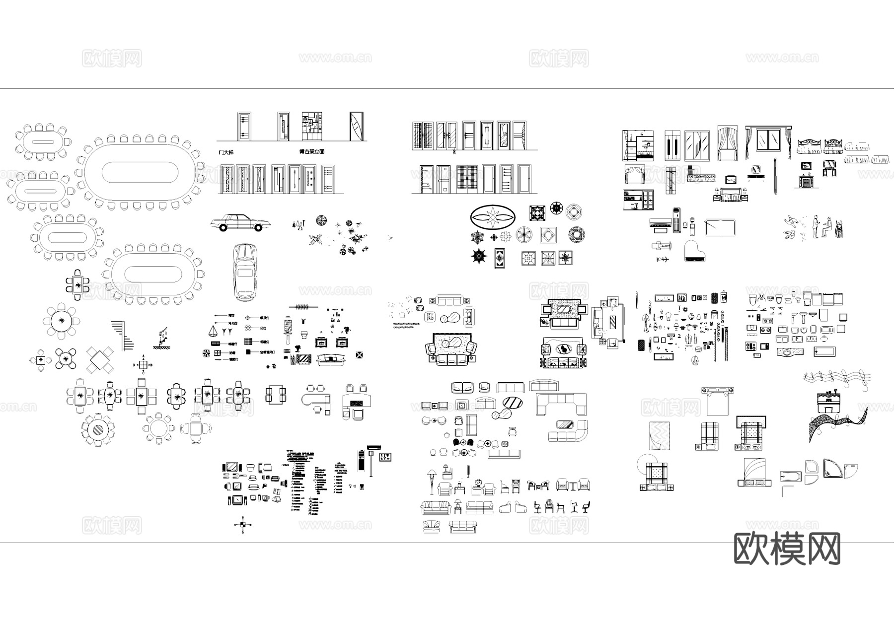 室内工装家具电器水池综合CAD图块图库cad施工图cad施工图