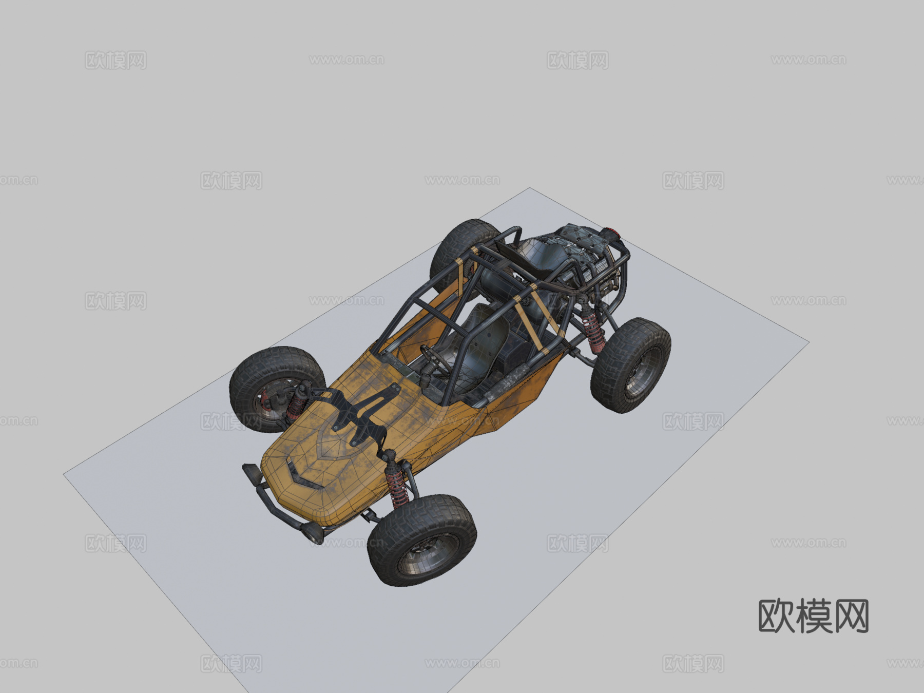 绝地求生越野车3d模型下载（渲染图2）