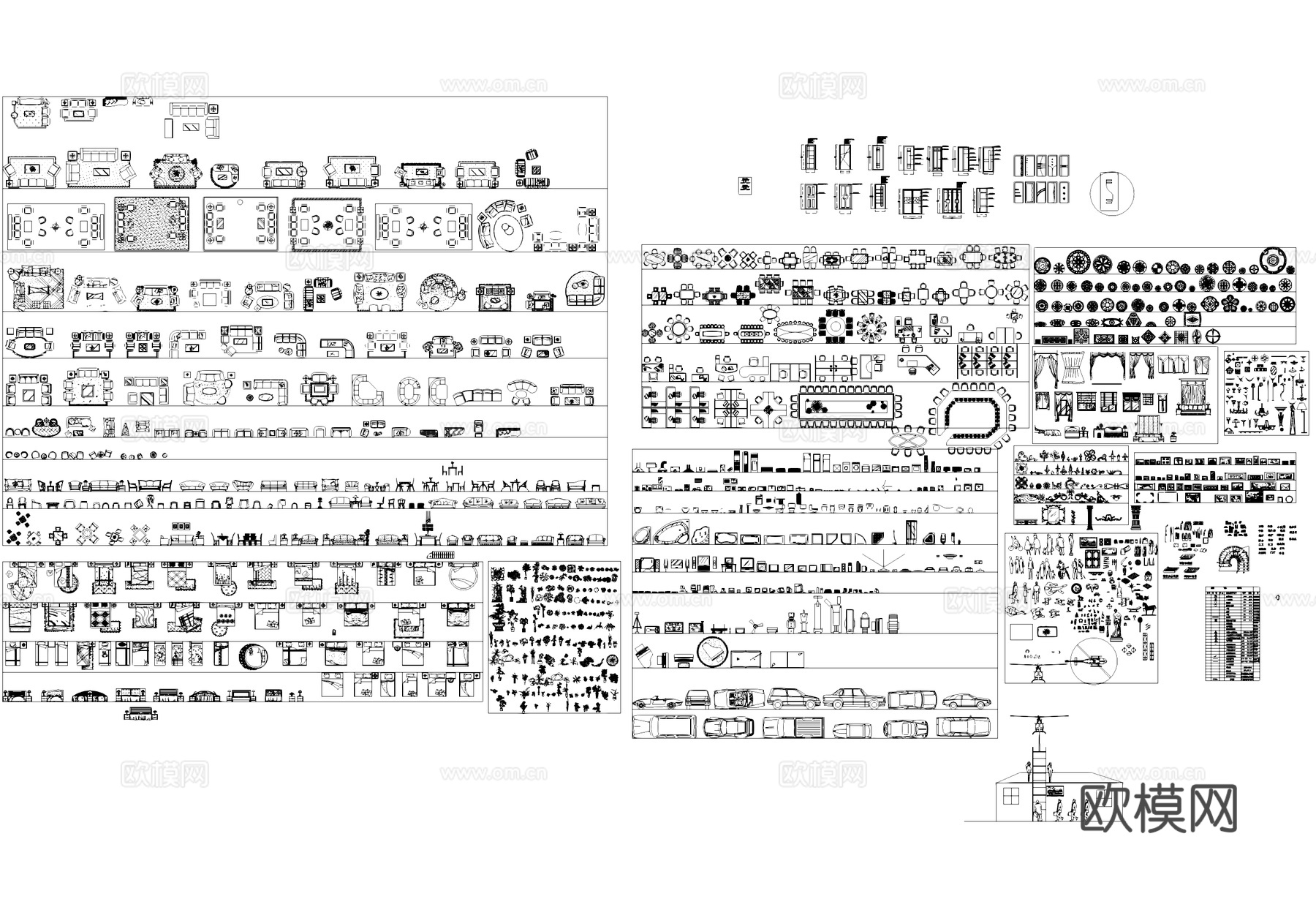综合工装室内CAD图库cad施工图