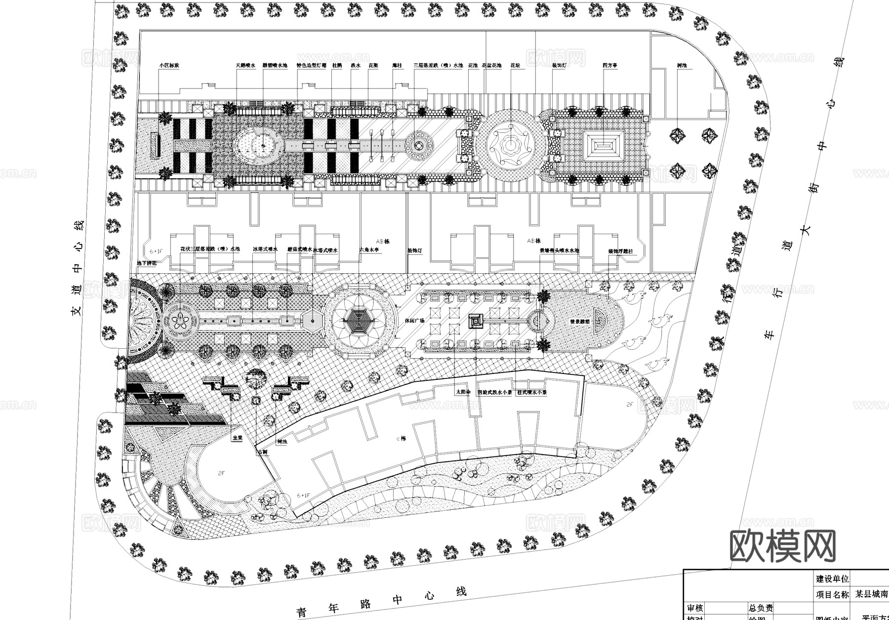 商业步行街景观平面CAD施工图cad施工图