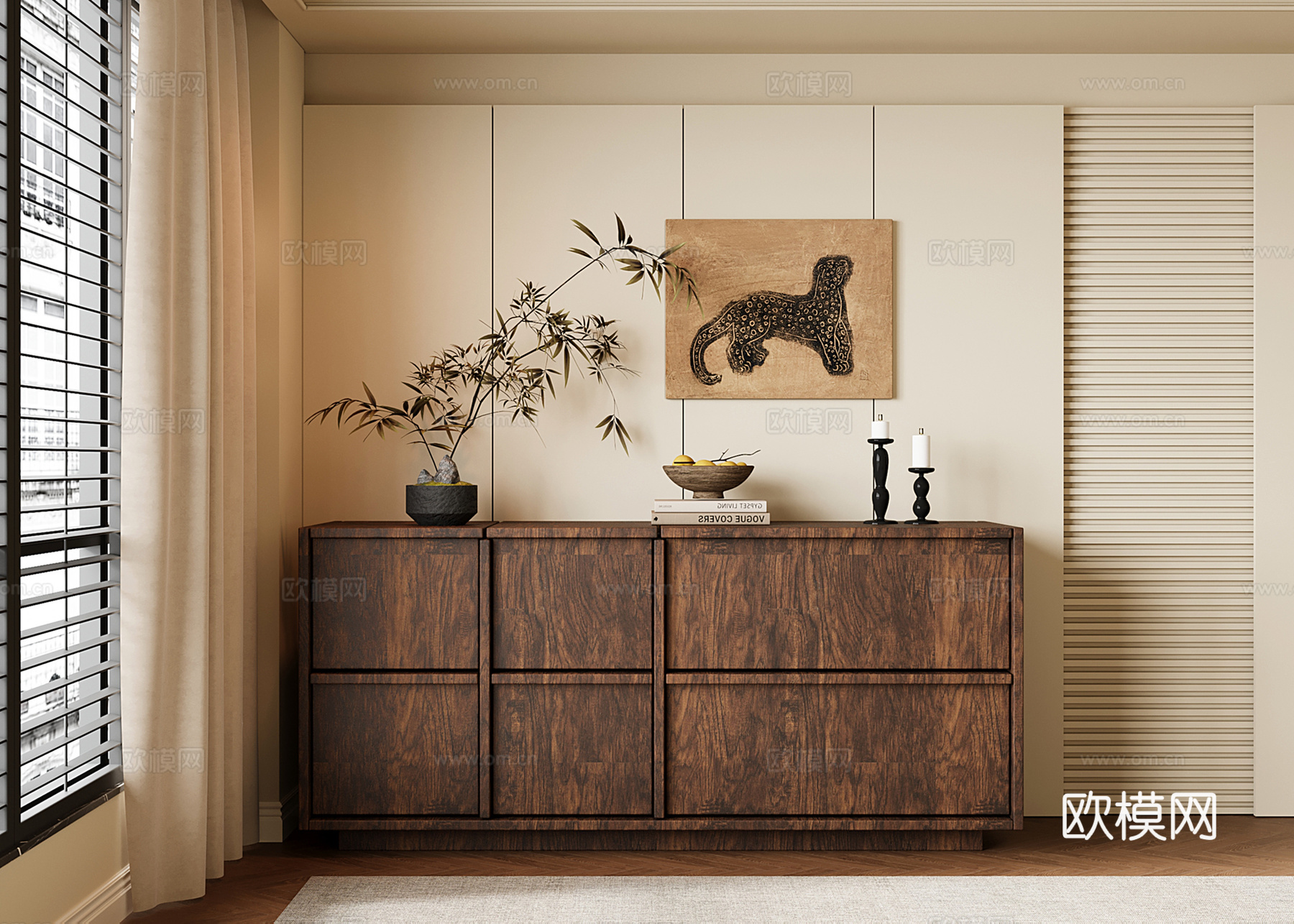 中古玄关柜 边柜 餐边柜 储物柜su模型