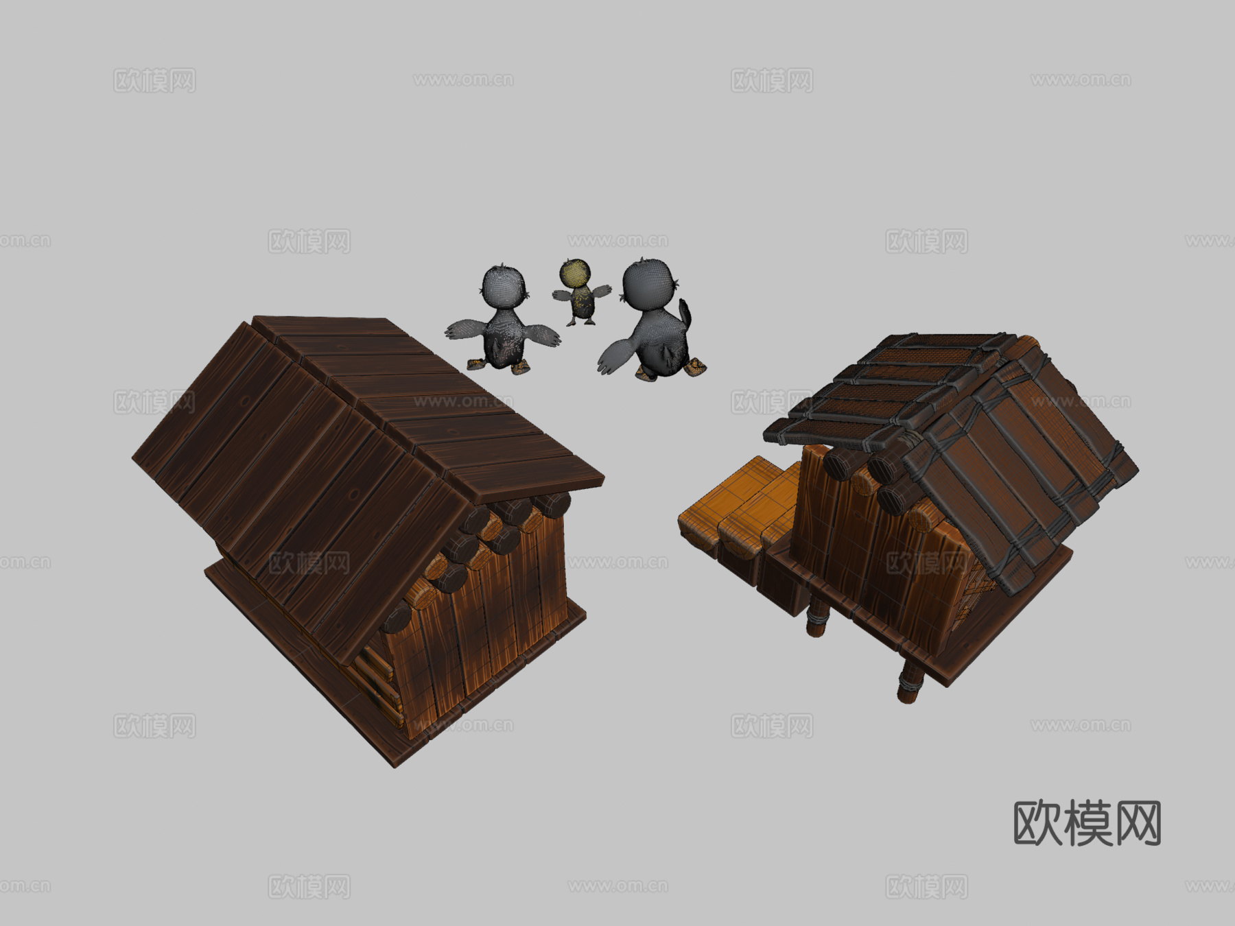 小鸭鸭子家庭小鸭3d模型下载（渲染图2）