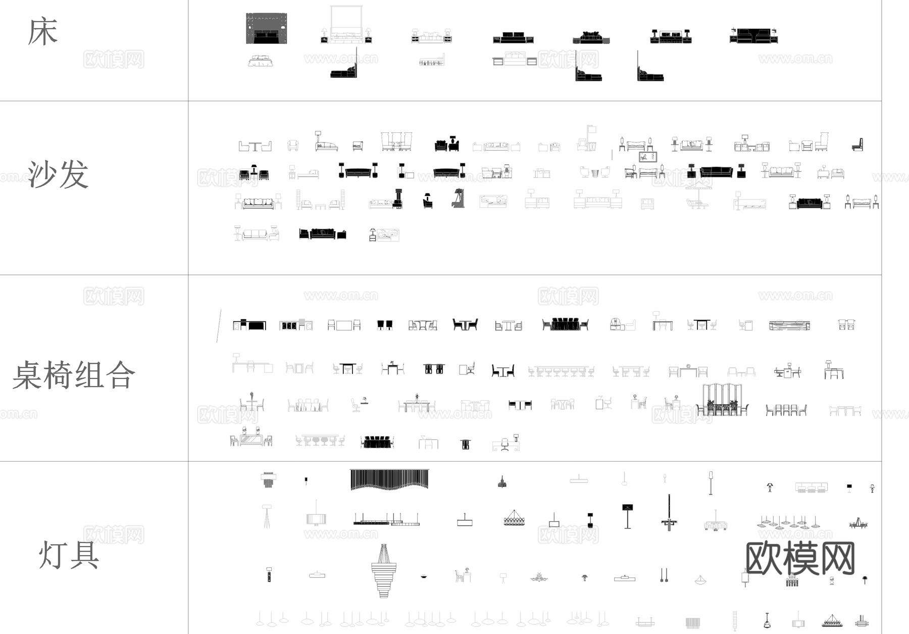 室内工装立面综合CAD图库cad施工图