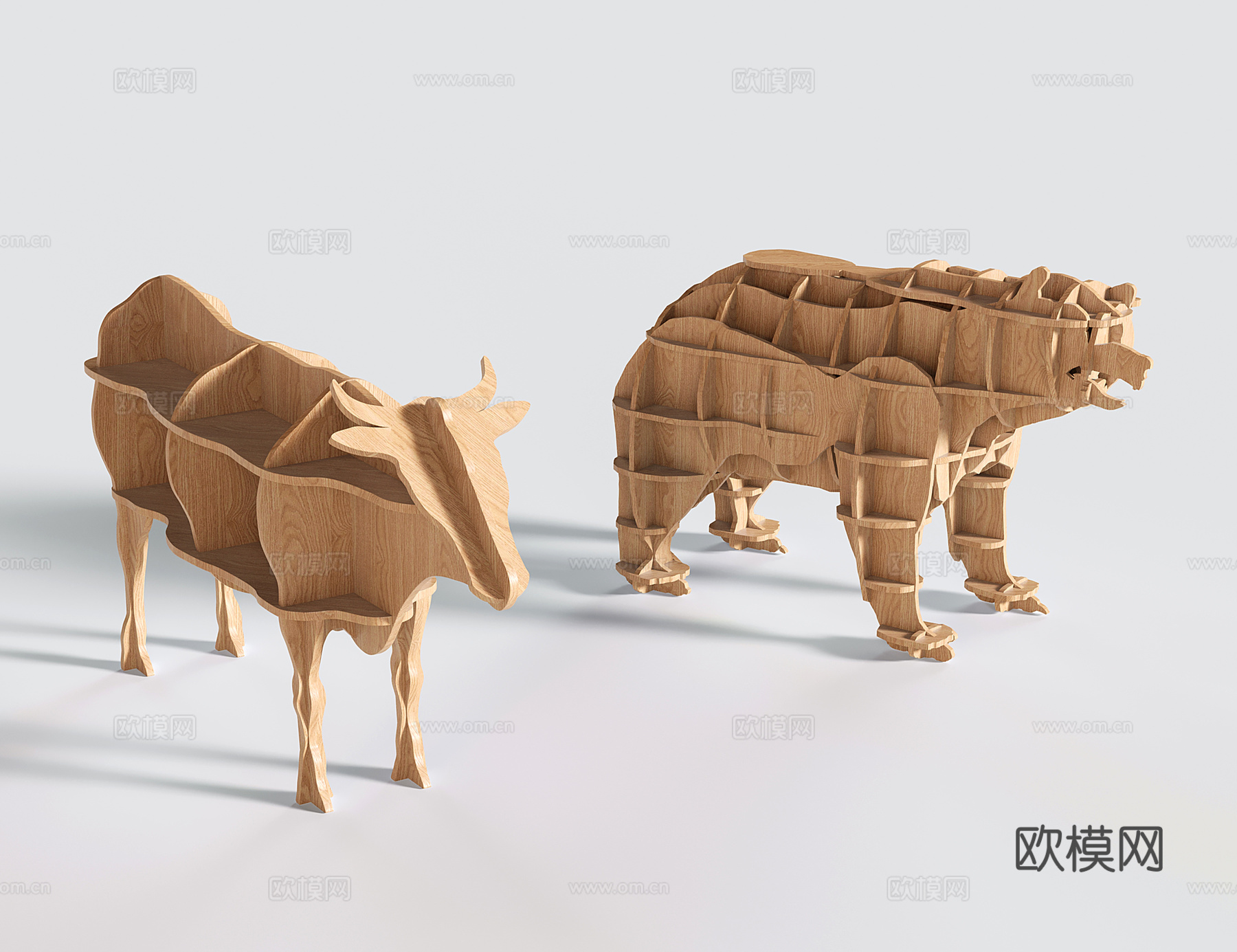 现代动物造型书架 置物架 装饰架 儿童书架su模型