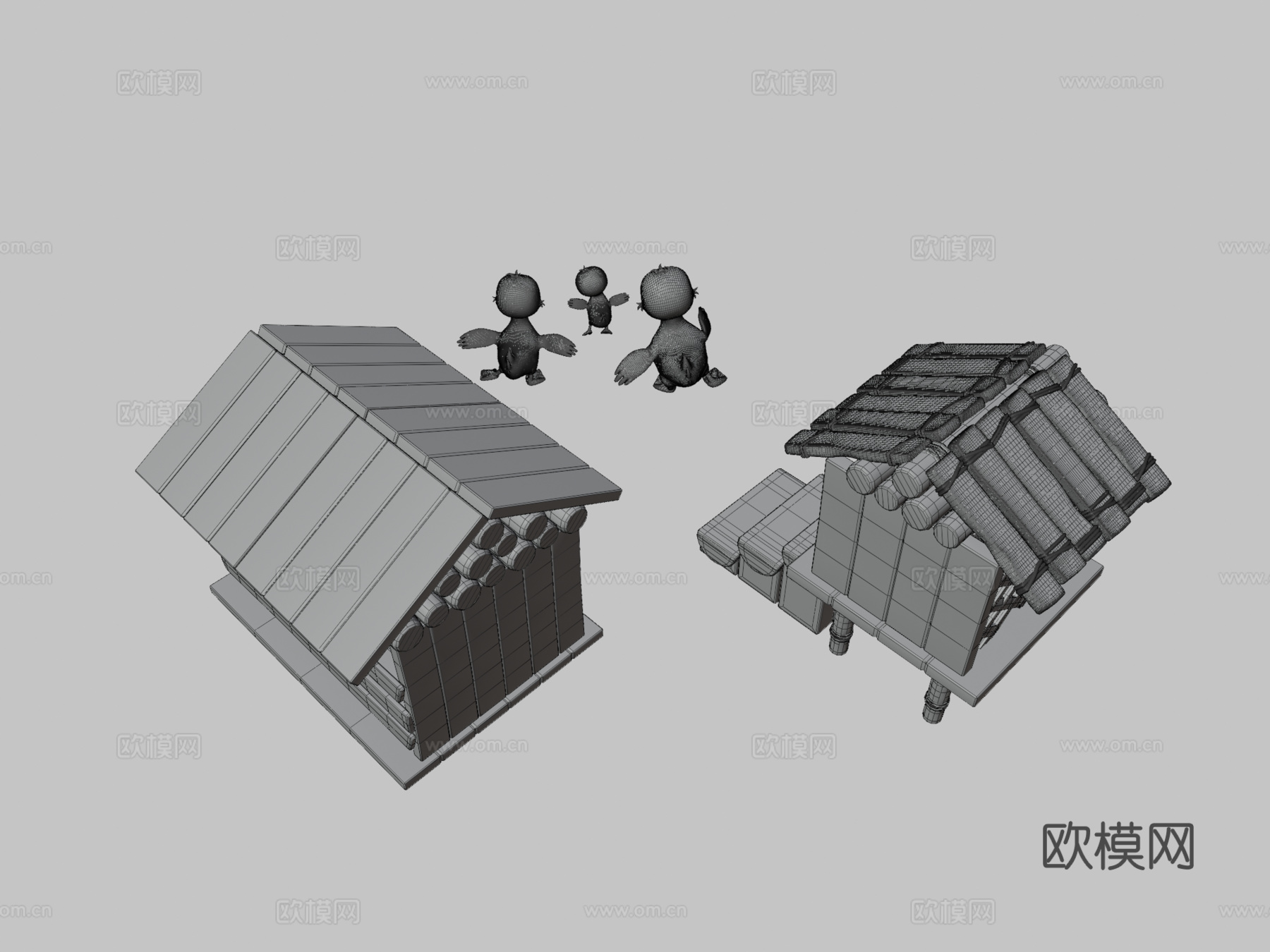 小鸭鸭子家庭小鸭3d模型下载（渲染图3）