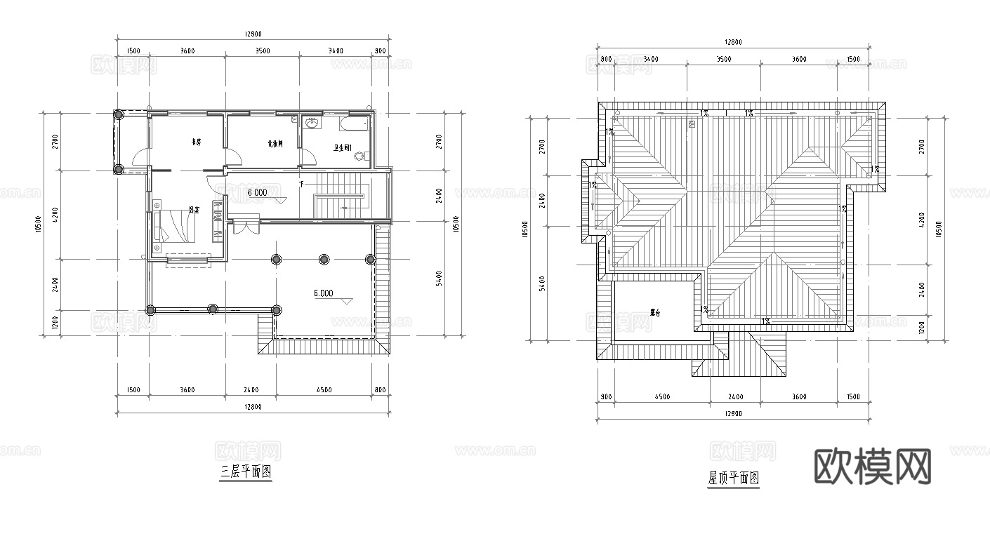 9套自建房三层别墅建筑 最新全套施工图设计cad施工图cad施工图