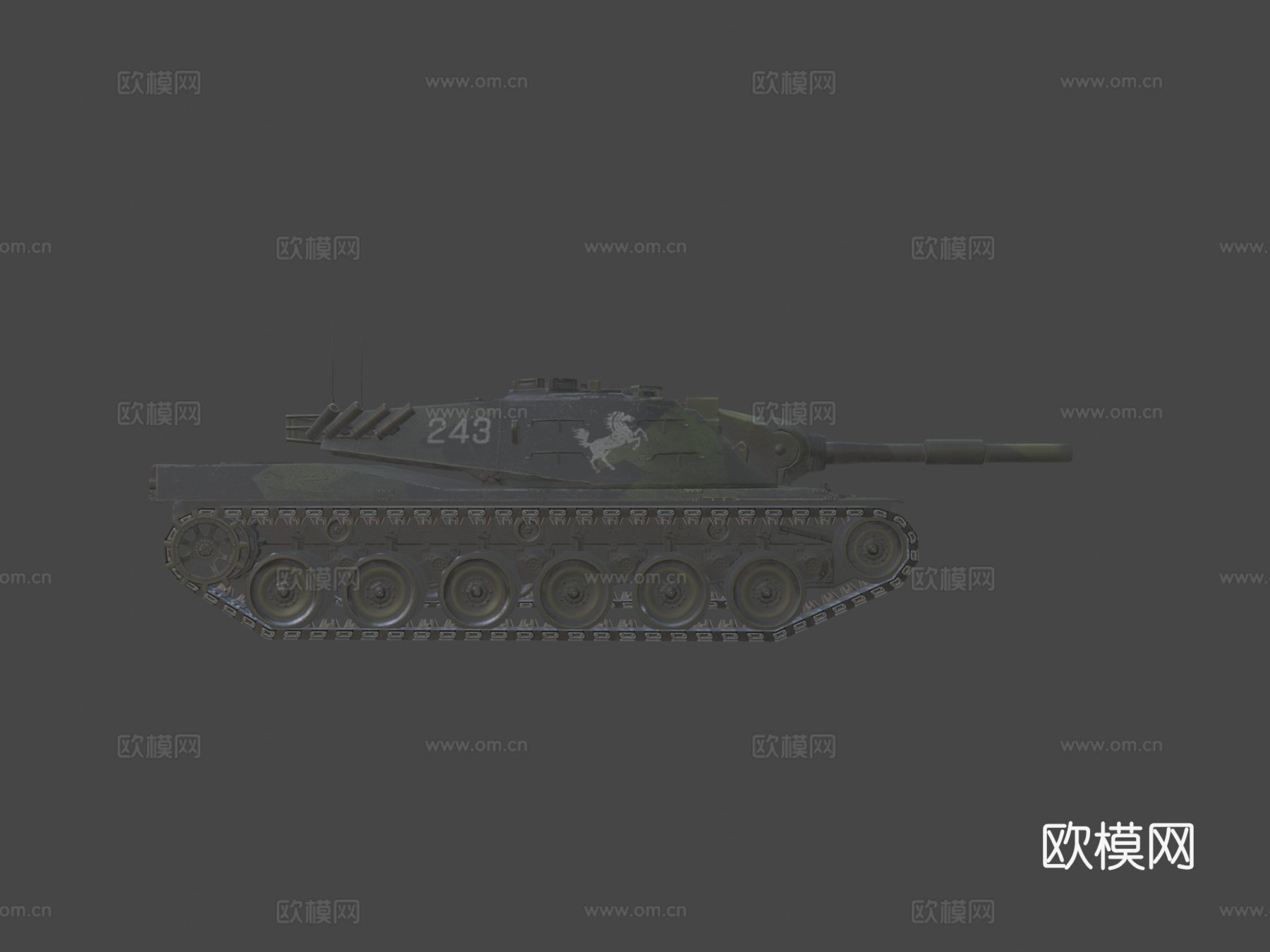 坦克世界闪电战KpfPz 70坦克3d模型下载（渲染图6）