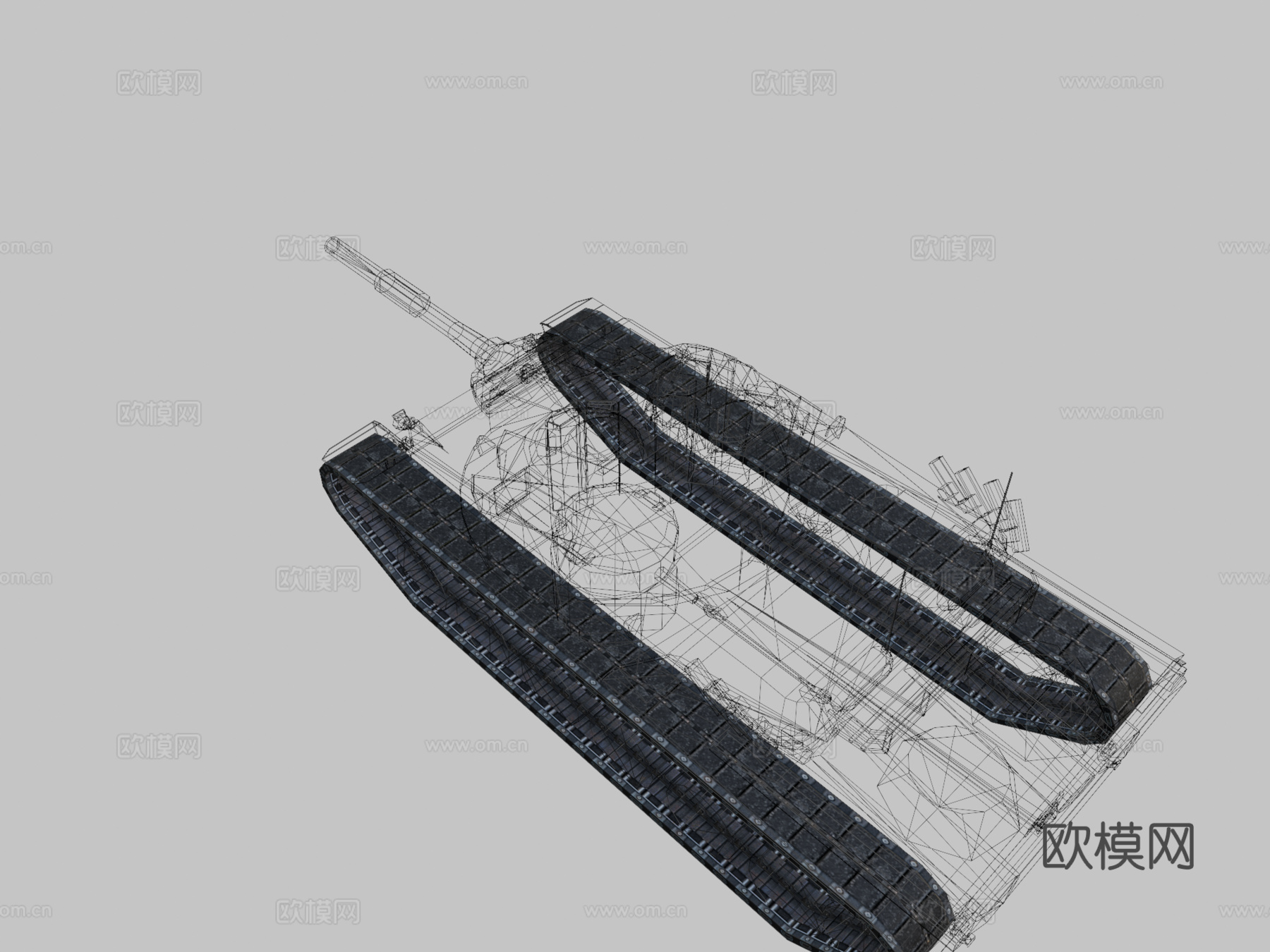 坦克世界闪电战KpfPz 70坦克3d模型下载（渲染图2）