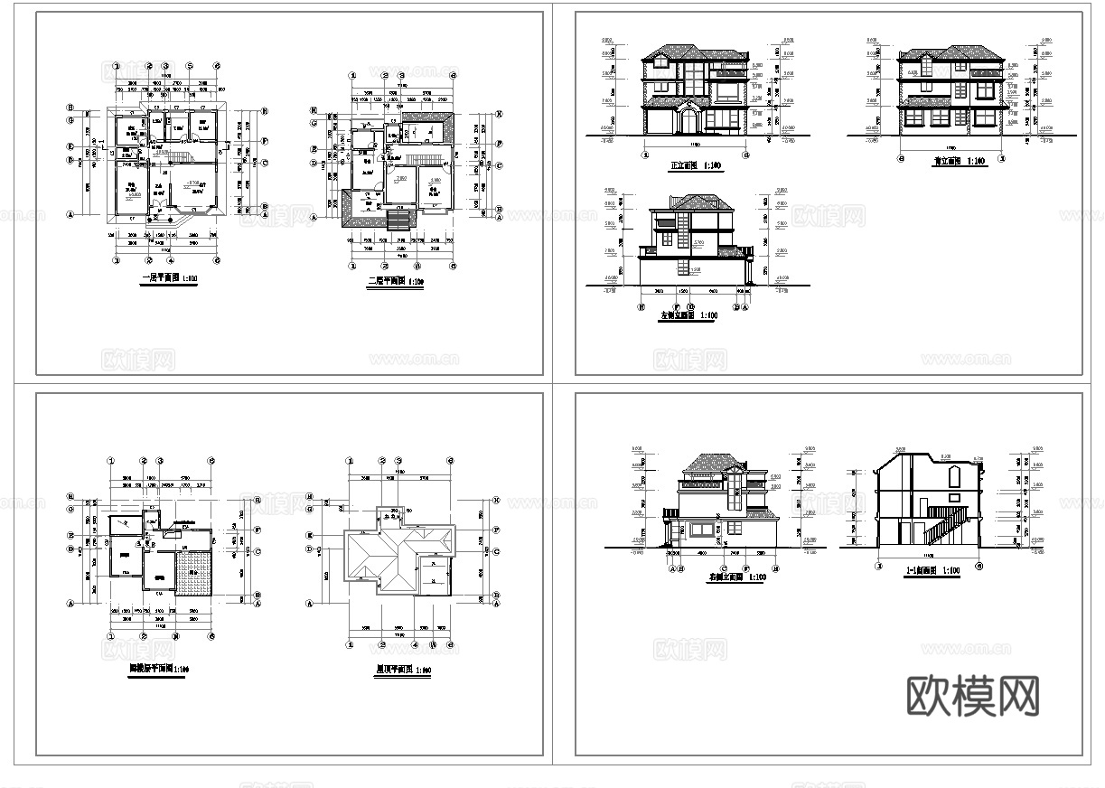 12套自建房建筑 最新全套施工图设计cad施工图下载（渲染图4）