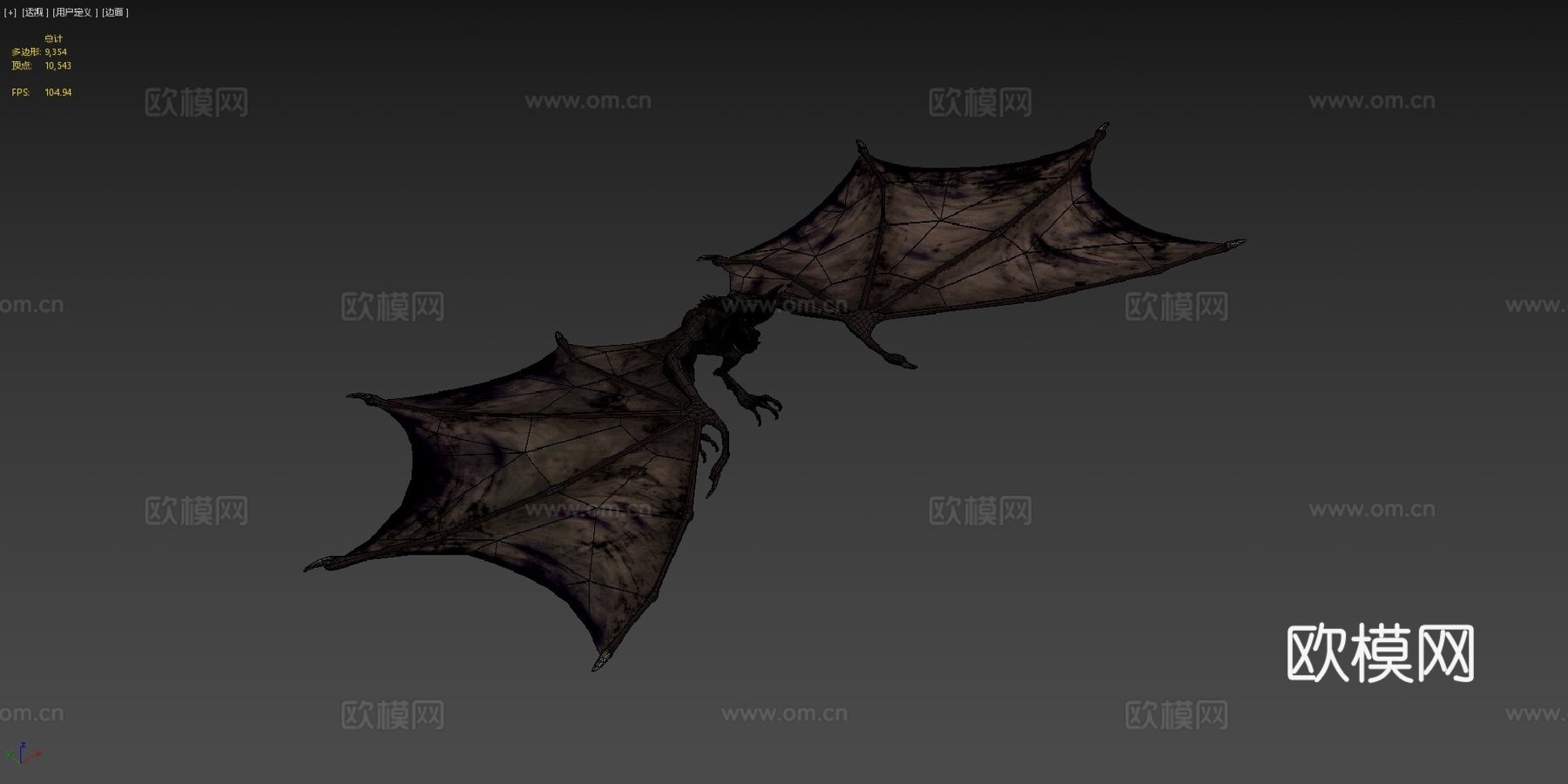 蝙蝠3d模型下载（渲染图4）