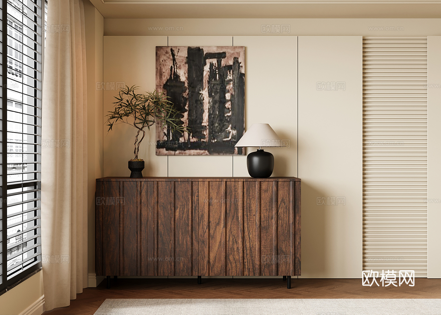 中古玄关柜 边柜 餐边柜 储物柜su模型