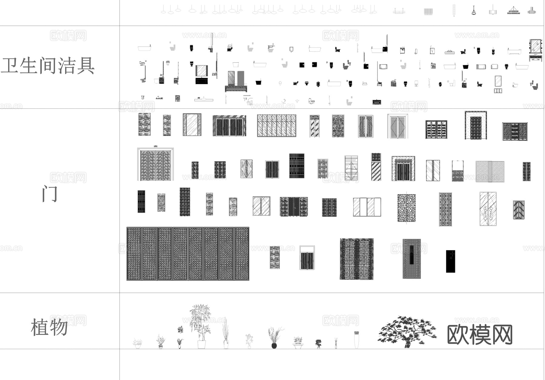 室内工装立面综合CAD图库cad施工图