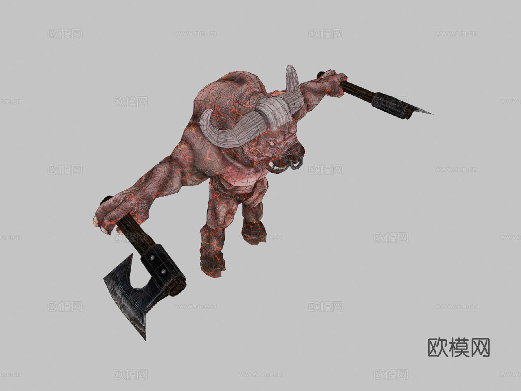 三维实时牛头怪023d模型下载（渲染图2）