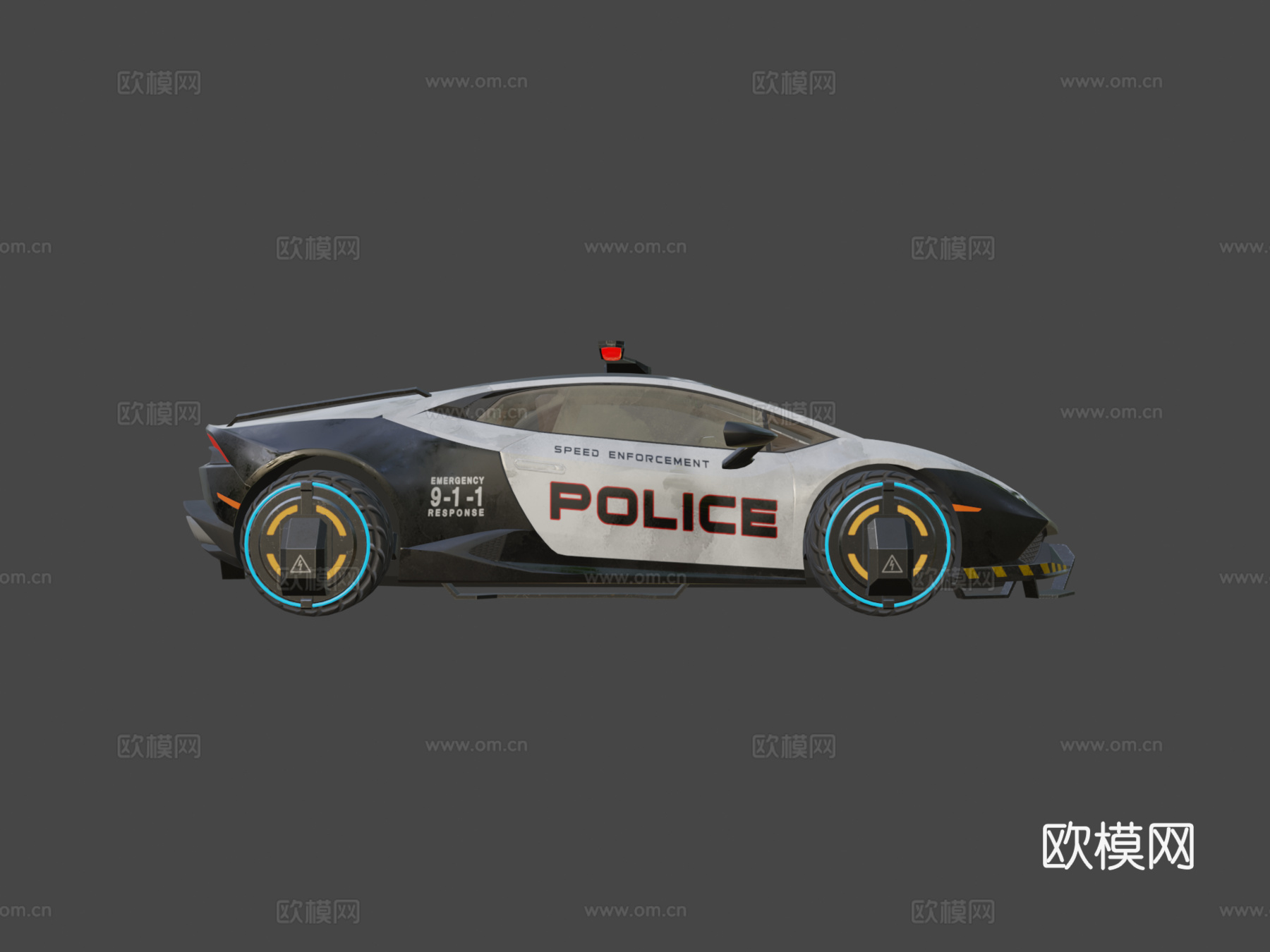 悬浮警车3d模型下载（渲染图6）