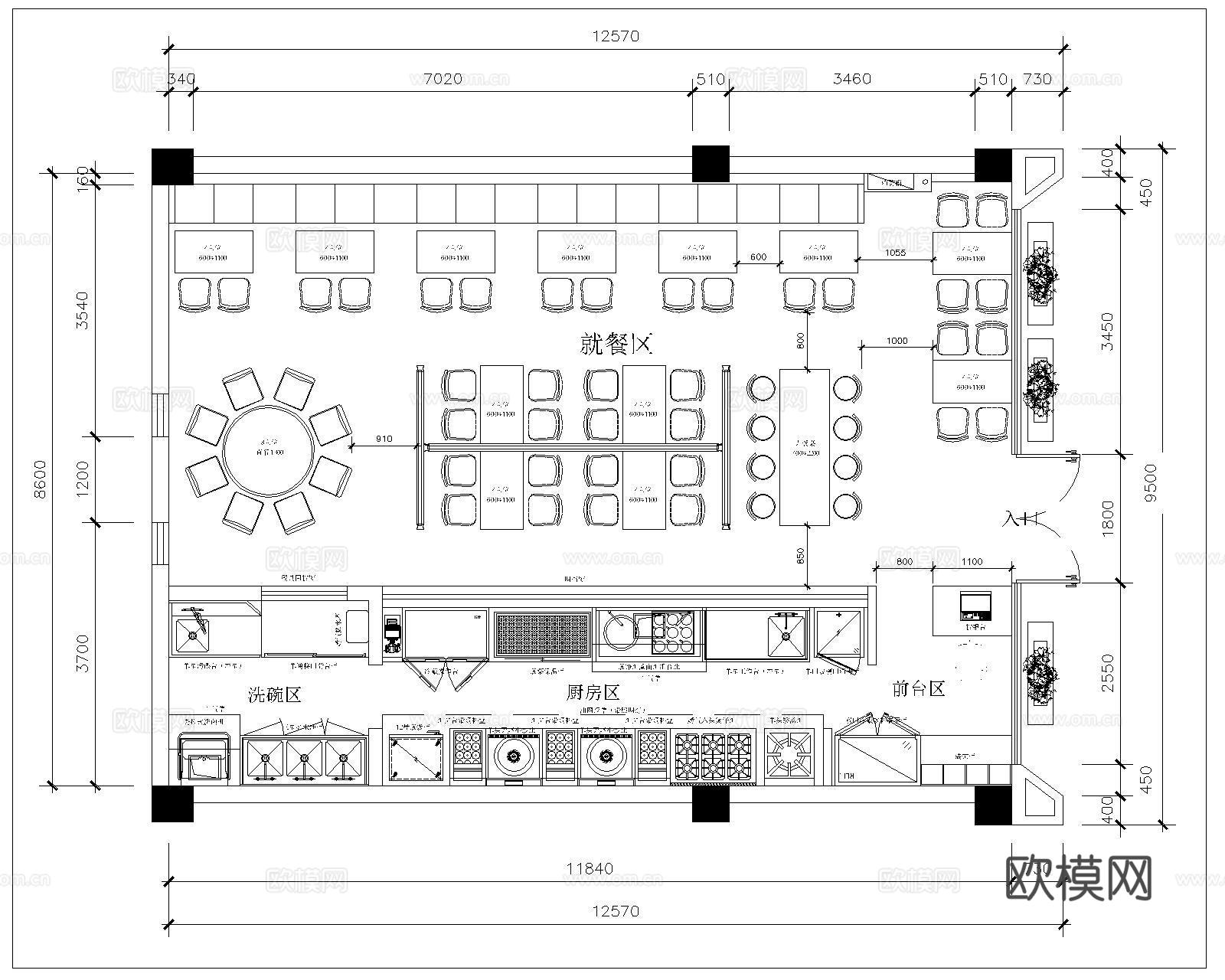 快餐店CAD施工图cad施工图