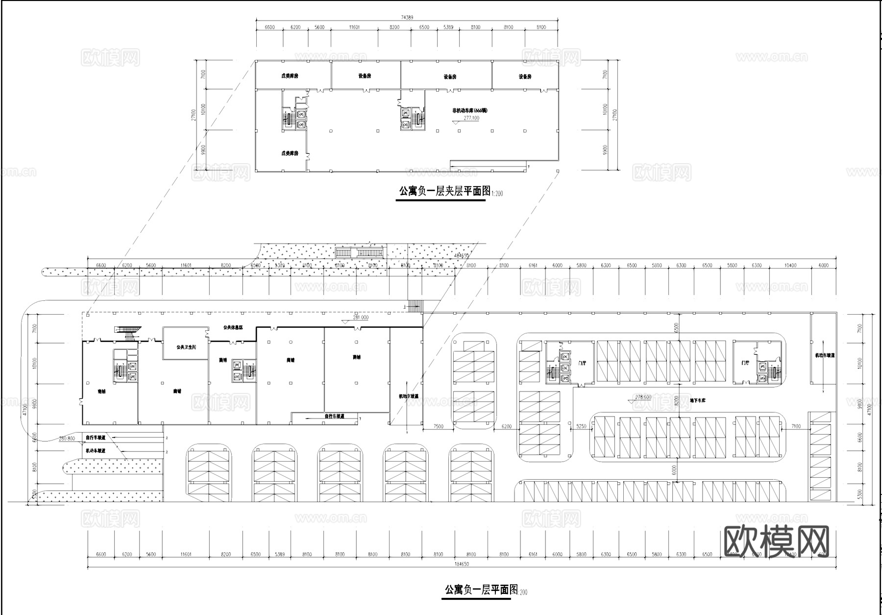 瑞祥商贸城公寓建筑CAD施工图cad施工图