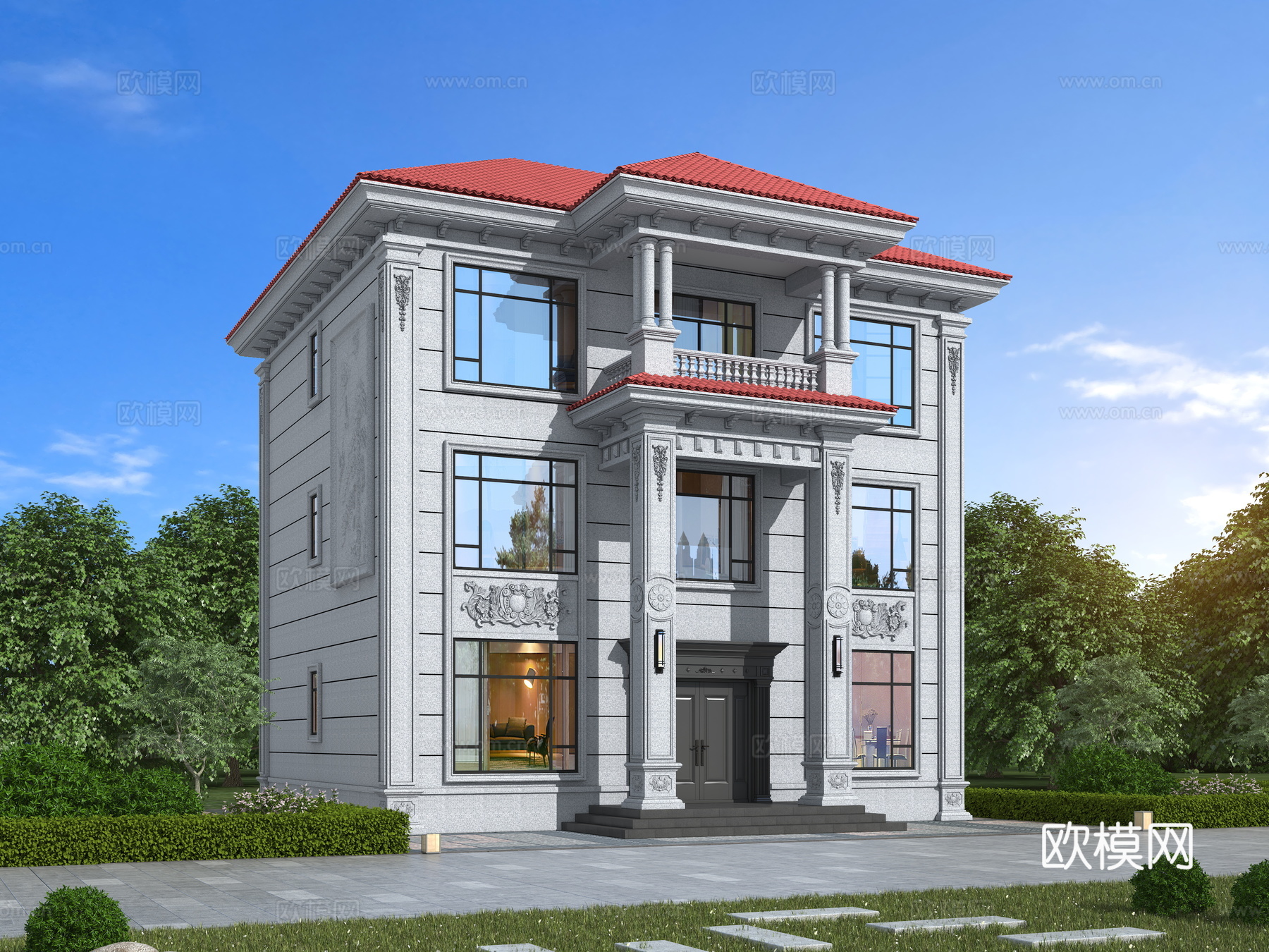 自建房别墅  欧式别墅su模型