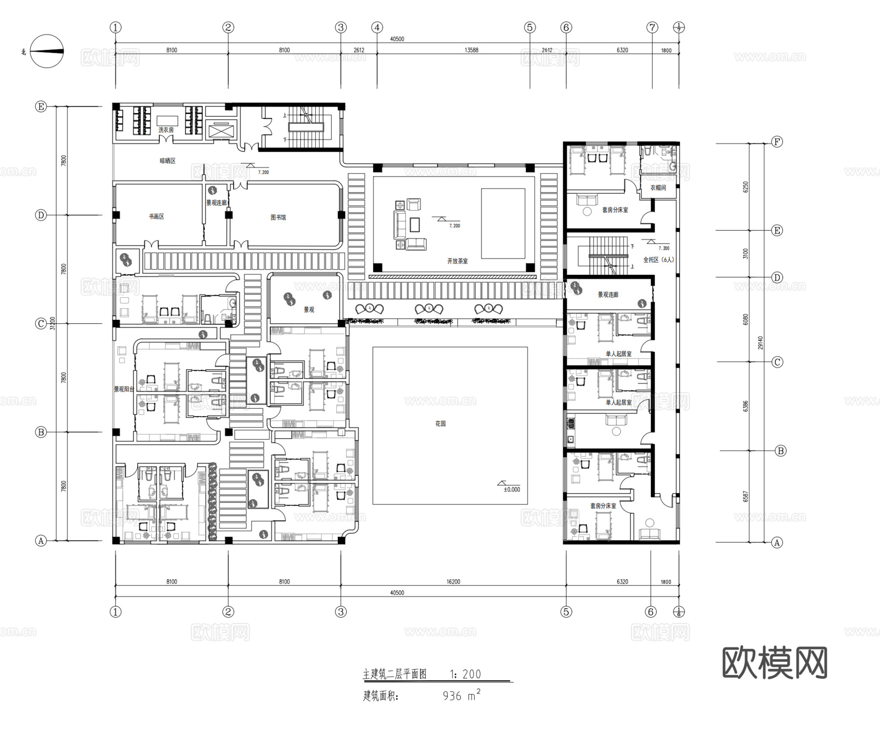 养老院 最新平面施工图设计cad施工图