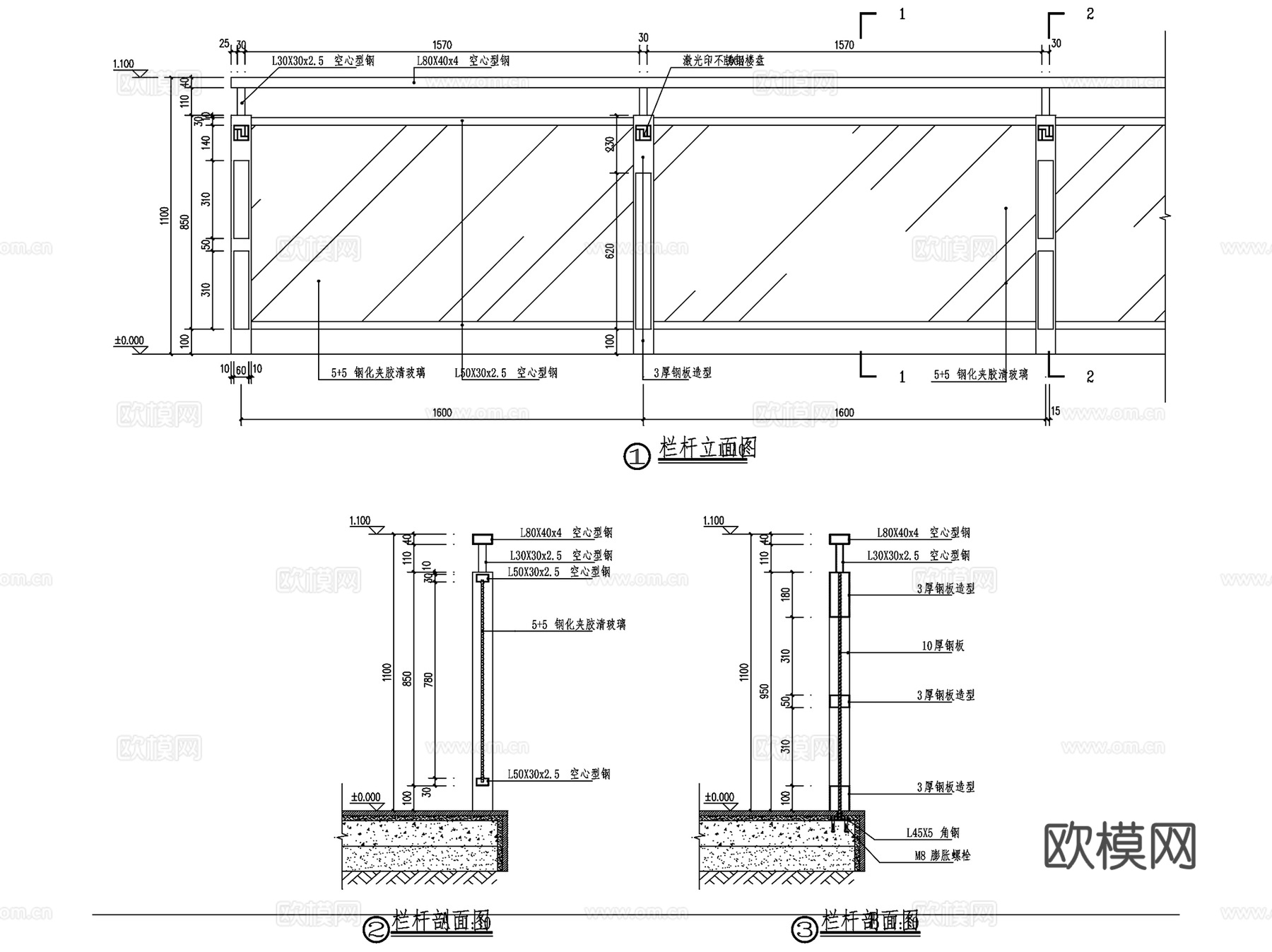 瞭望景观区CAD施工图集cad施工图