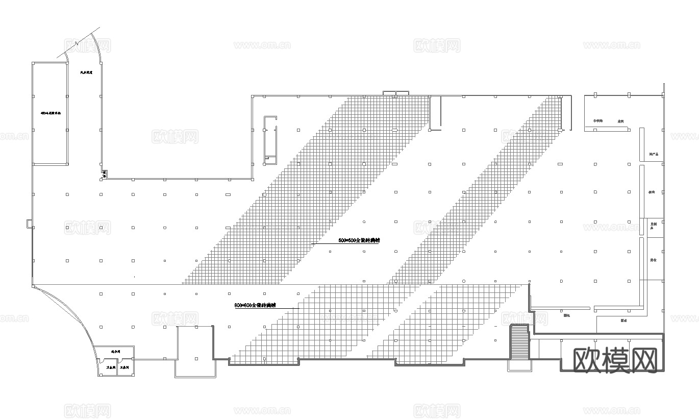 大型生鲜超市 最新平面施工图设计cad施工图