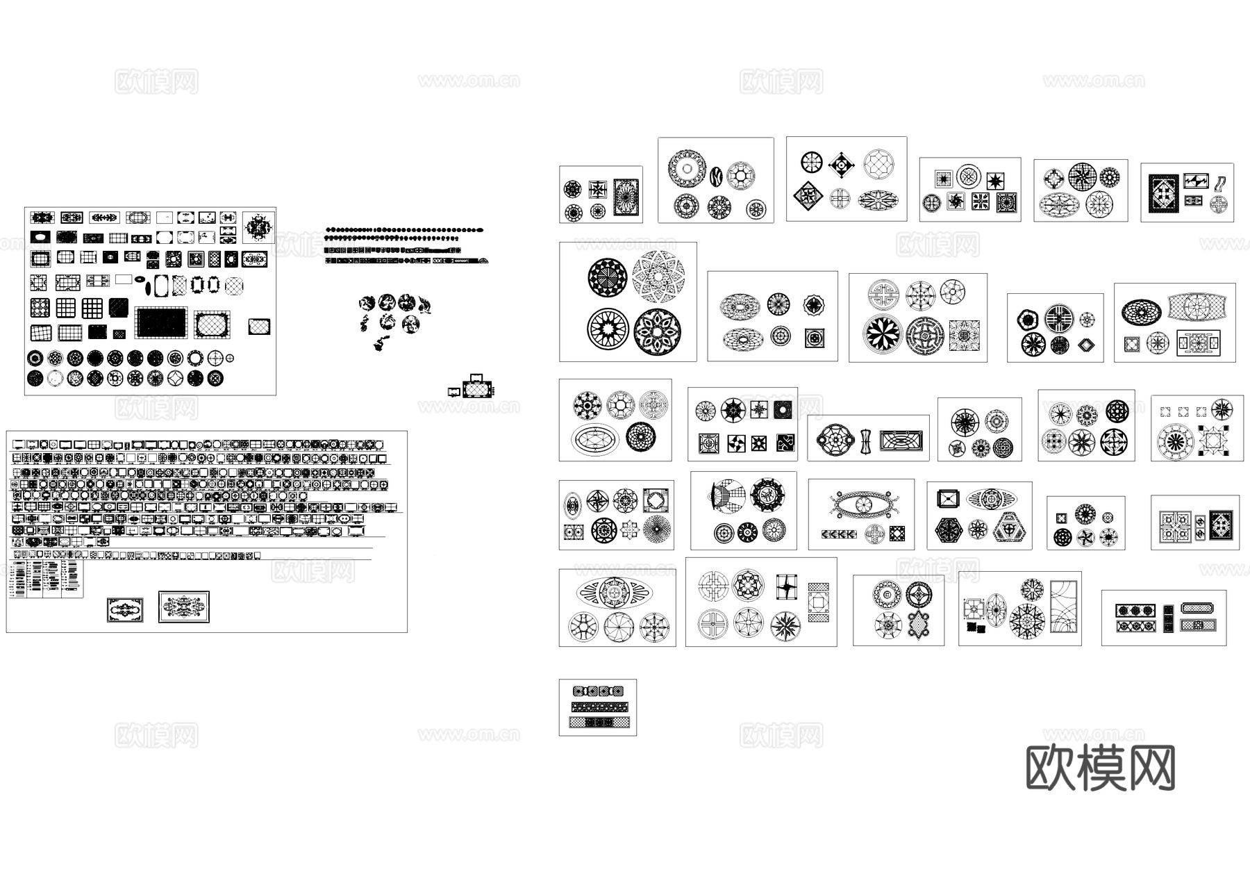 地面拼花图案CAD施工图库cad施工图