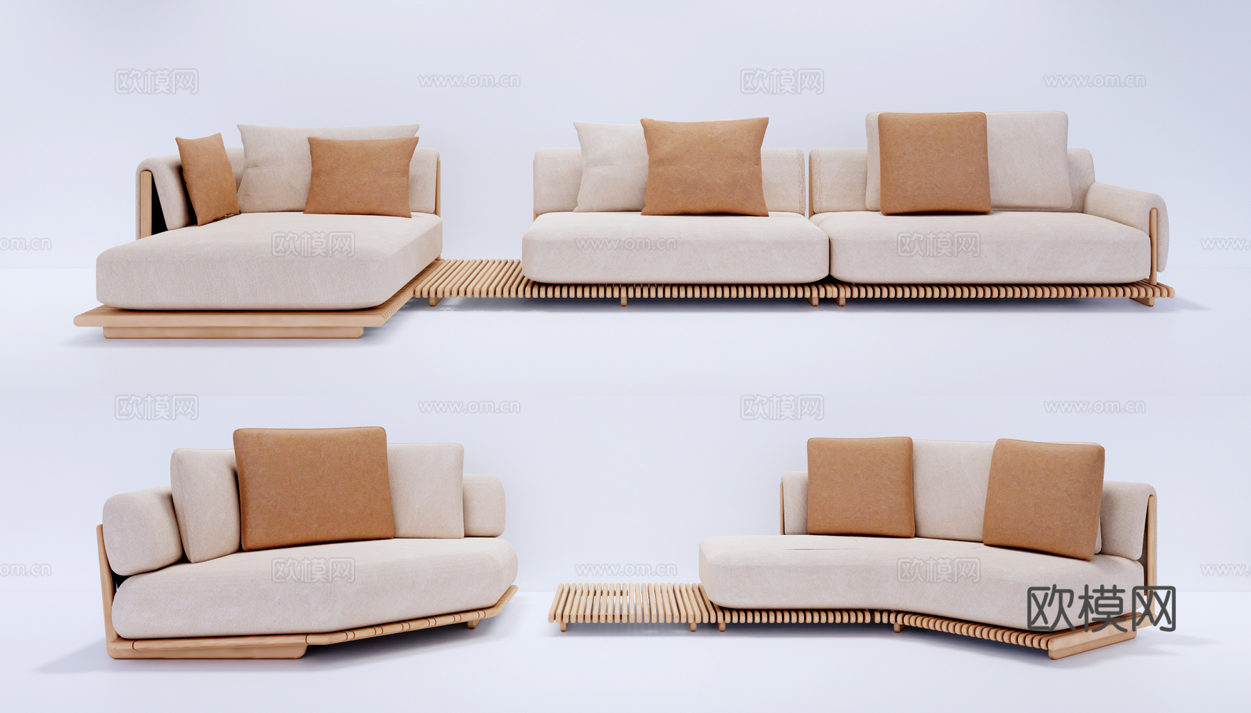 客厅沙发 组合沙发 多人沙发 单人沙发su模型