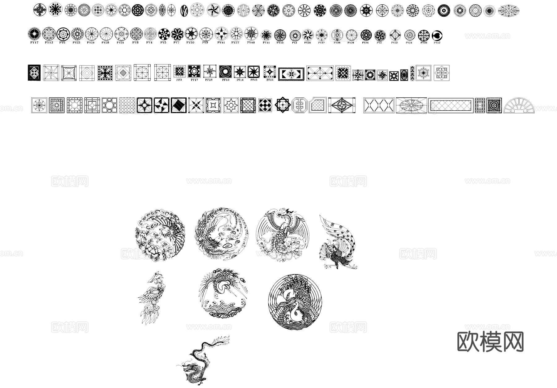 地面拼花图案CAD施工图库cad施工图