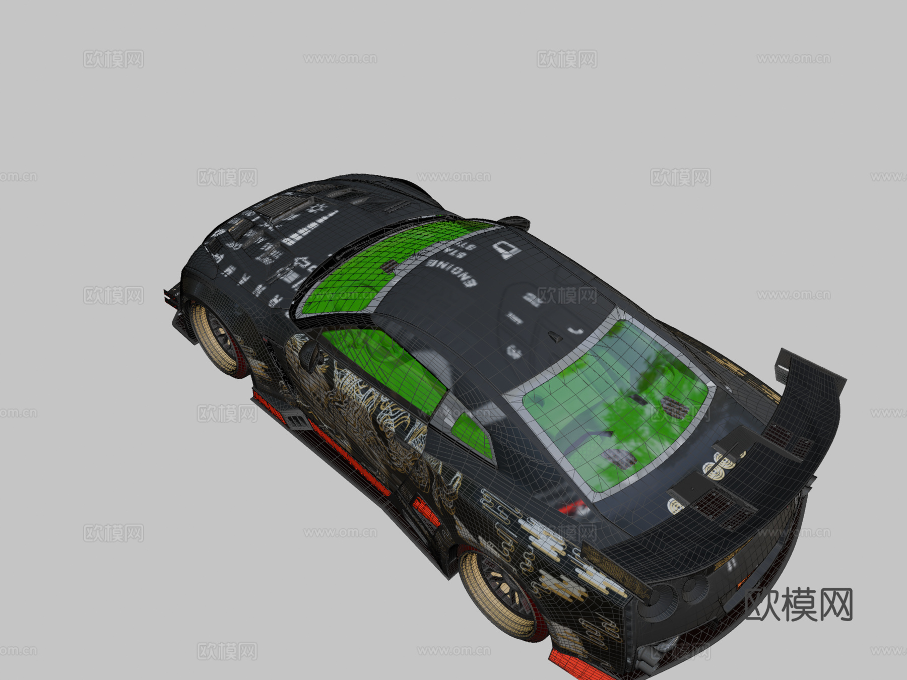 日产GTR R35 GT V2版3d模型下载（渲染图2）