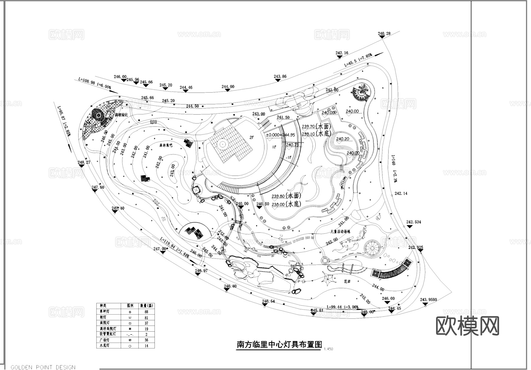 南方邻里中心景观平面CAD施工图cad施工图