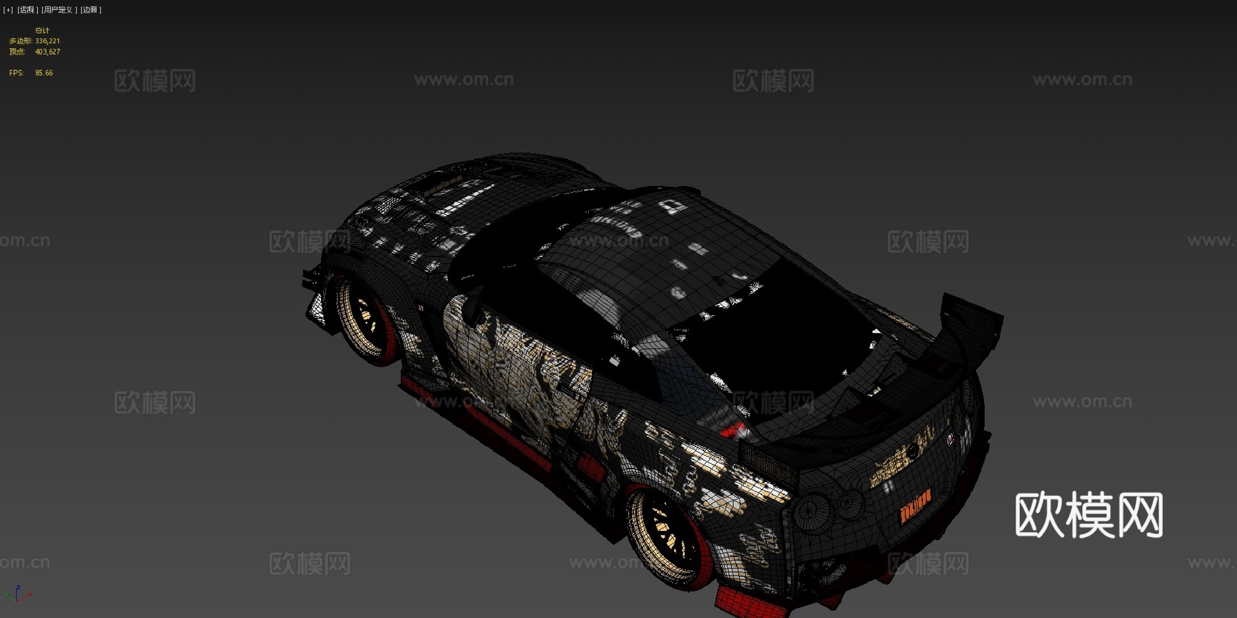 日产GTR R35 GT V2版3d模型下载（渲染图4）