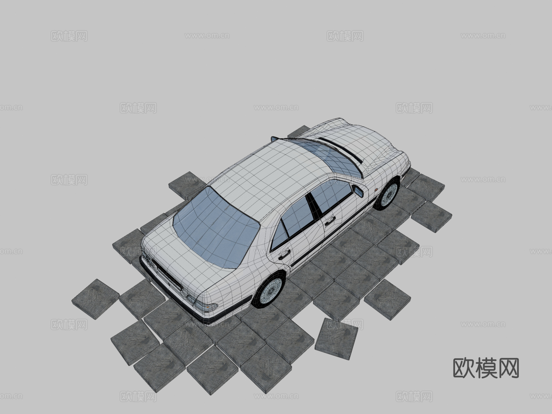 行政轿车3d模型下载（渲染图2）