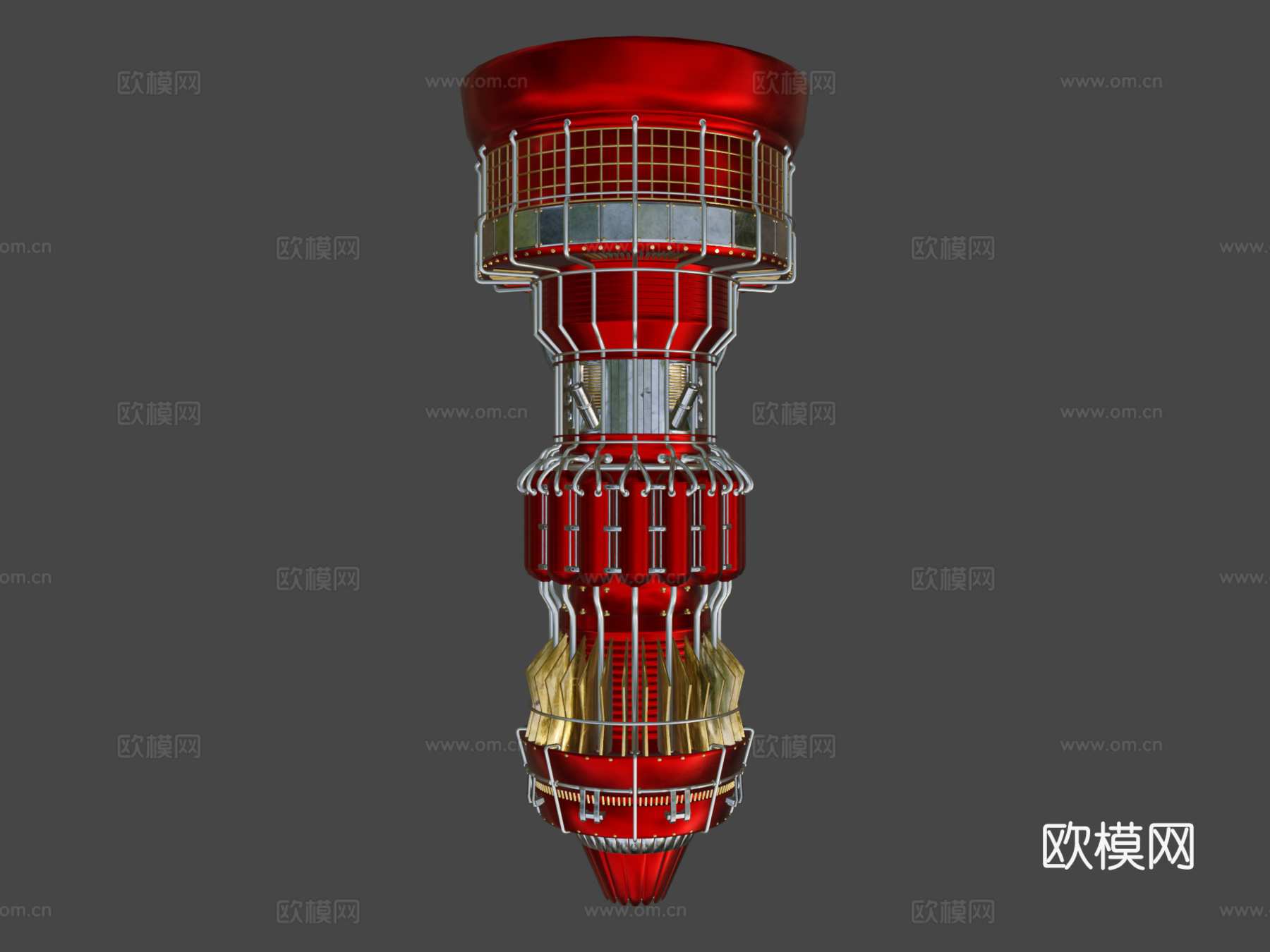 涡轮  涡轮风扇发动机3d模型下载（渲染图6）