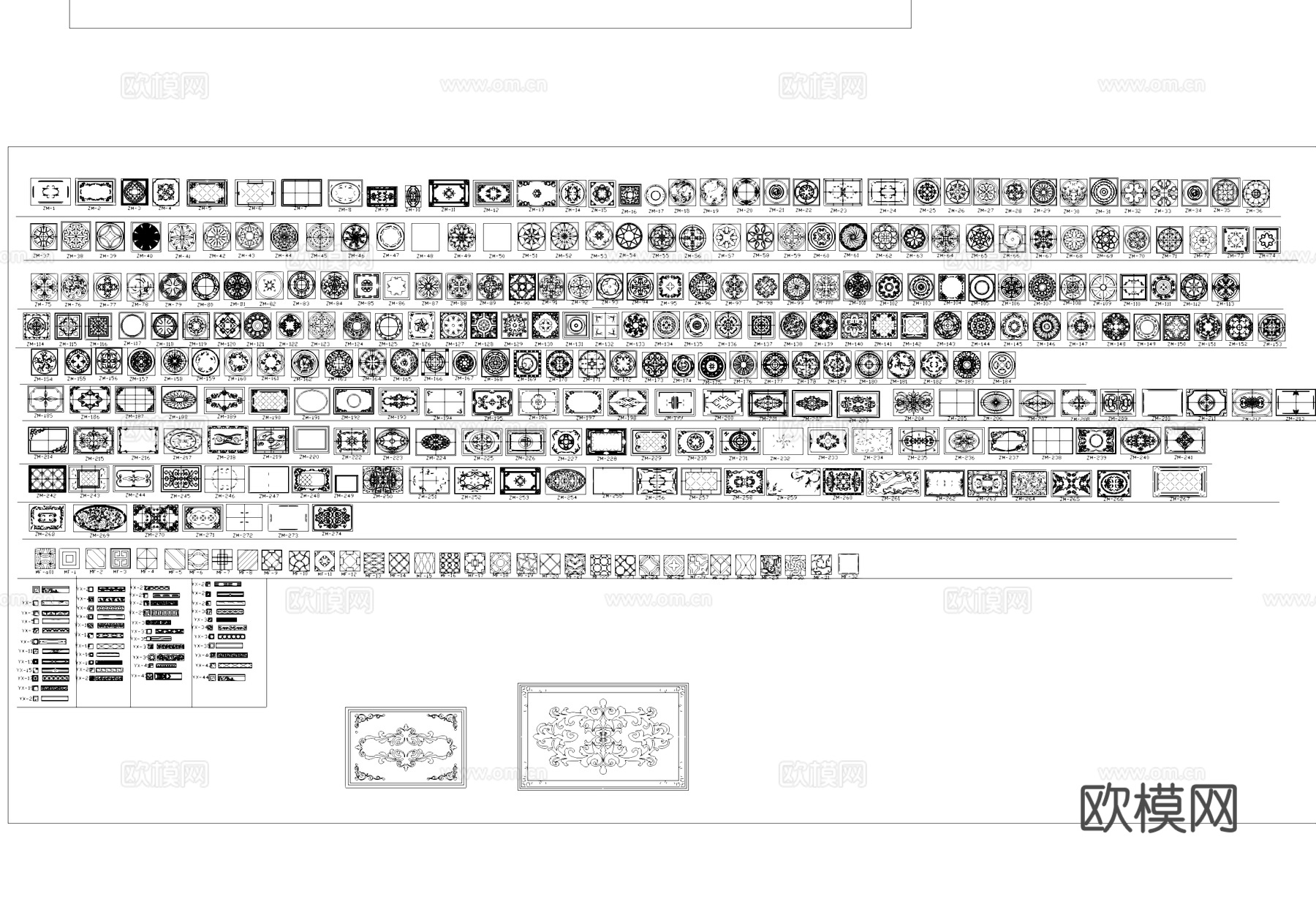 地面拼花图案CAD施工图库cad施工图