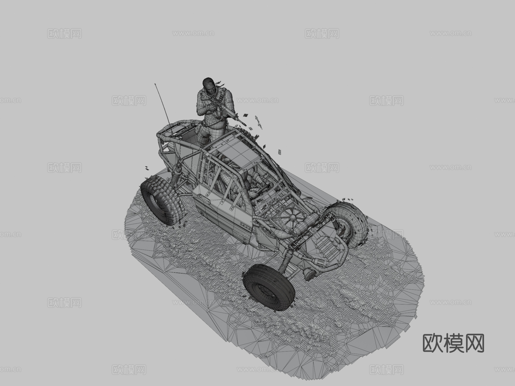 消逝的光芒  信徒  西拉斯越野车3d模型下载（渲染图3）