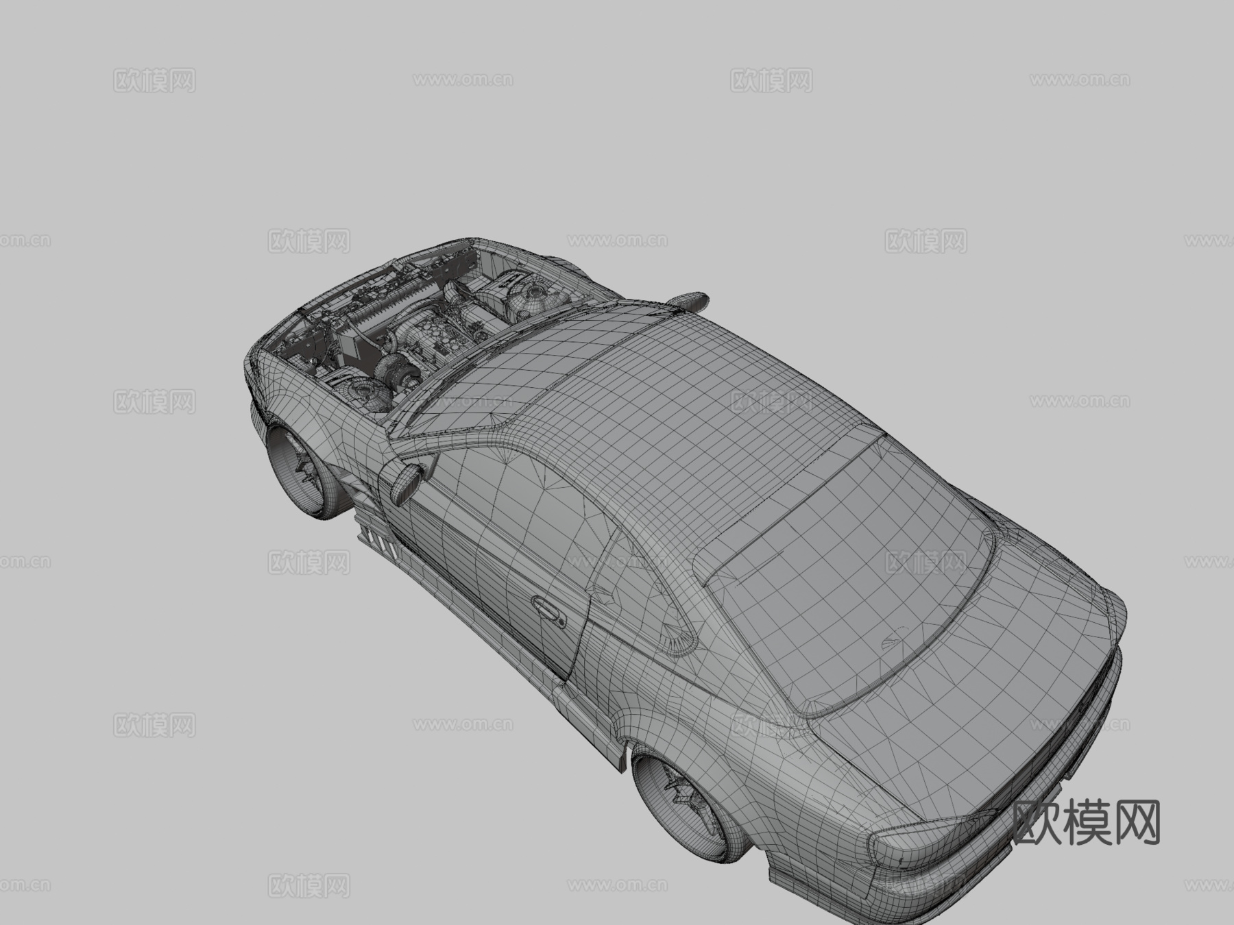 日产S15漂移车3d模型下载（渲染图3）