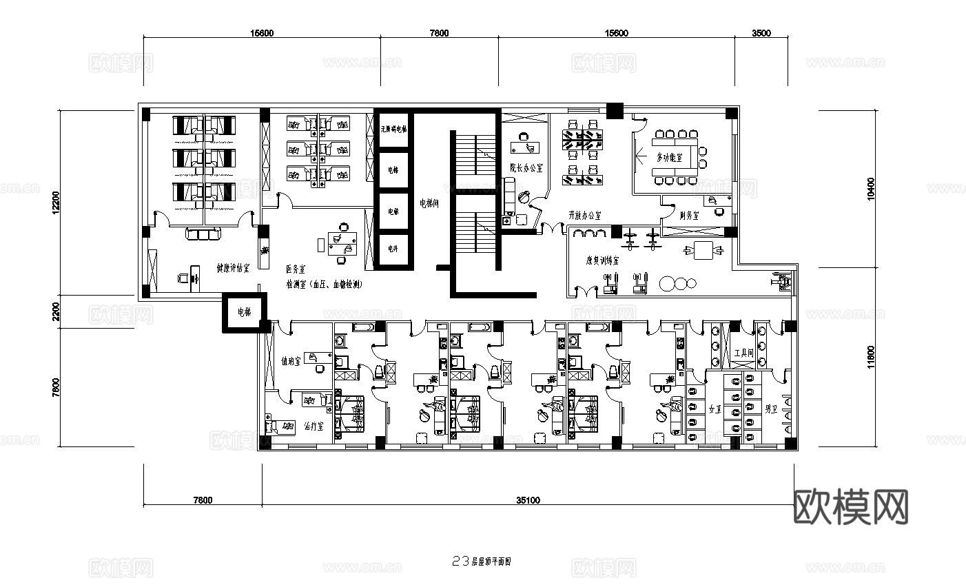 两层养老院 最新平面施工图设计cad施工图
