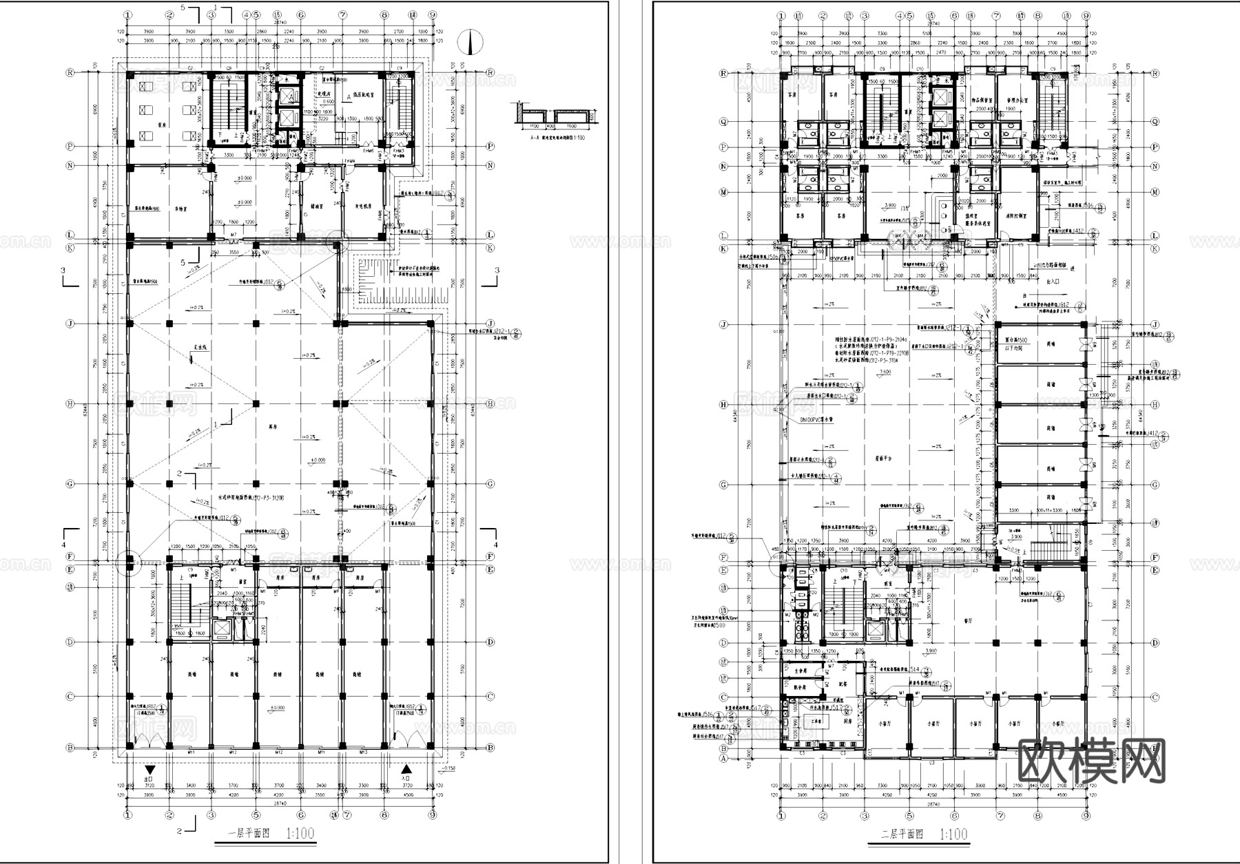 金沙江大酒店及附属用房建筑CAD施工图cad施工图