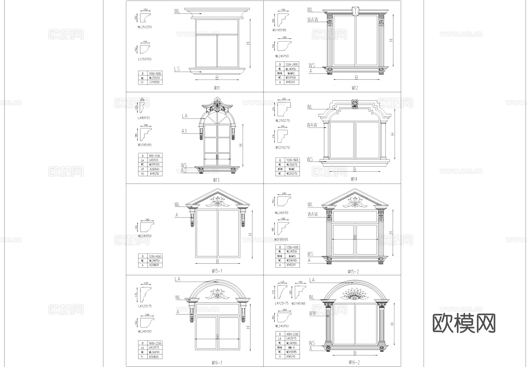 门窗图块图例CAD施工图cad施工图