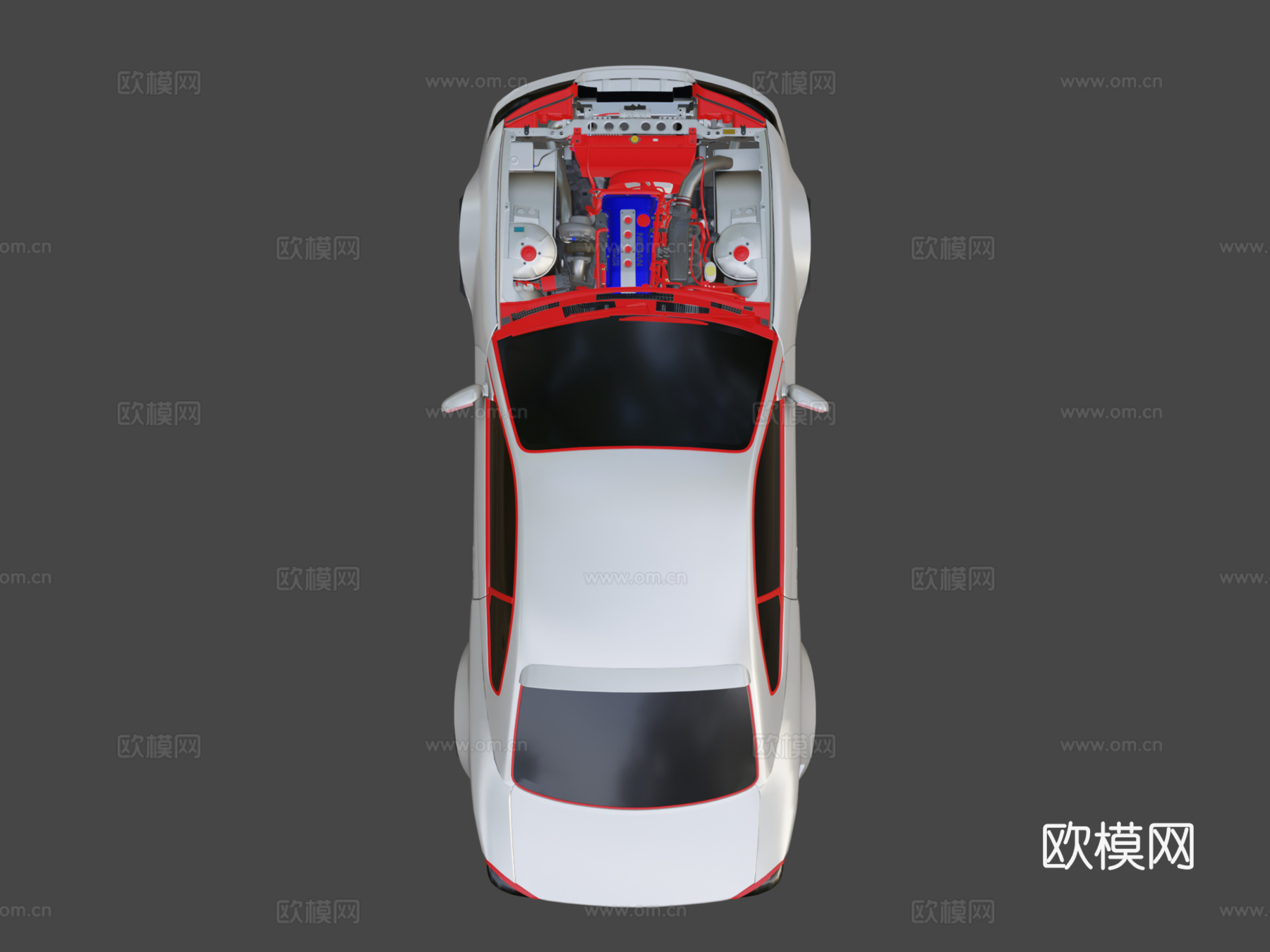 日产S15漂移车3d模型下载（渲染图7）