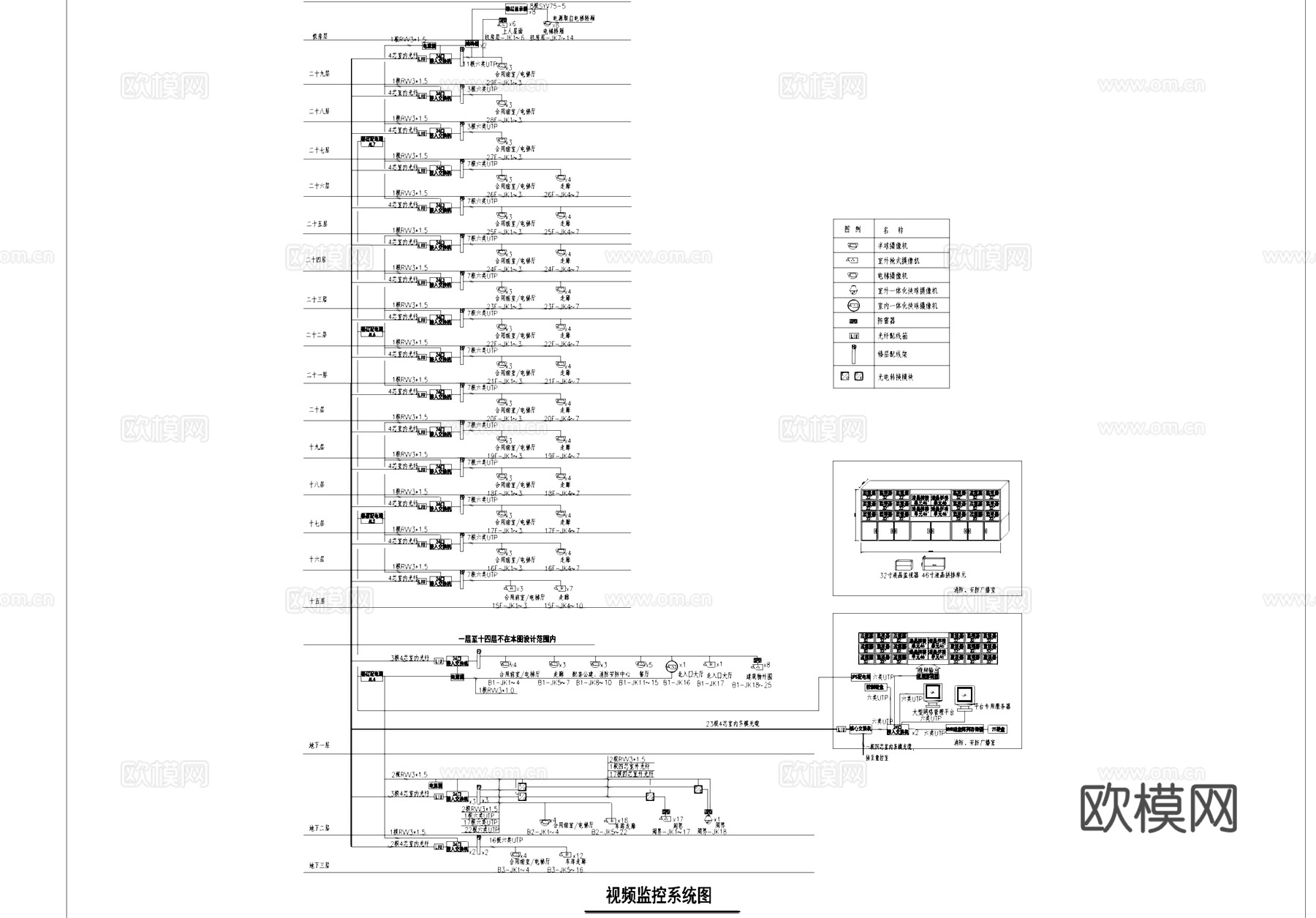 剧院闭路电视监控系统图CAD施工图cad施工图