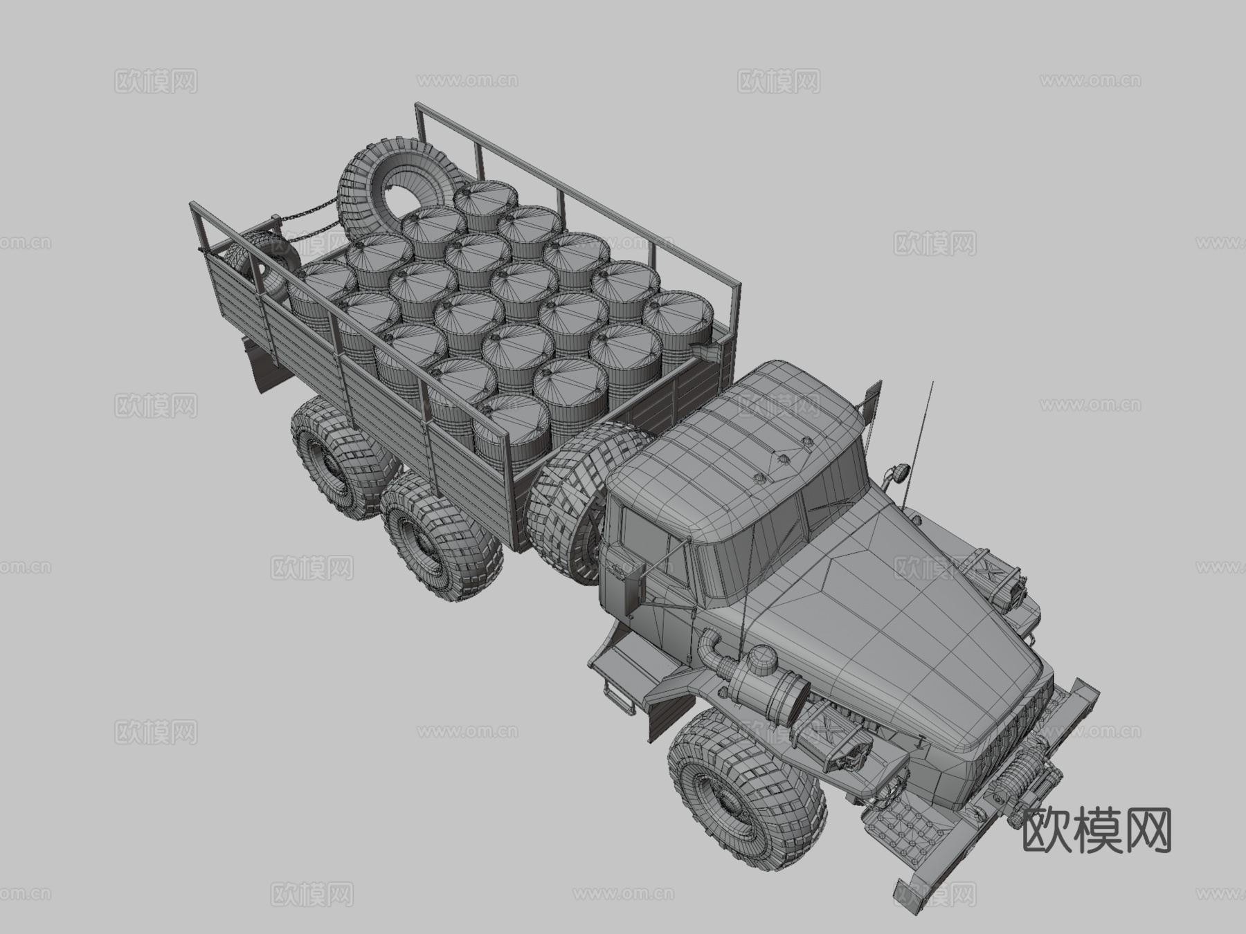 苏联乌拉尔4320 MOD A型3d模型下载（渲染图3）
