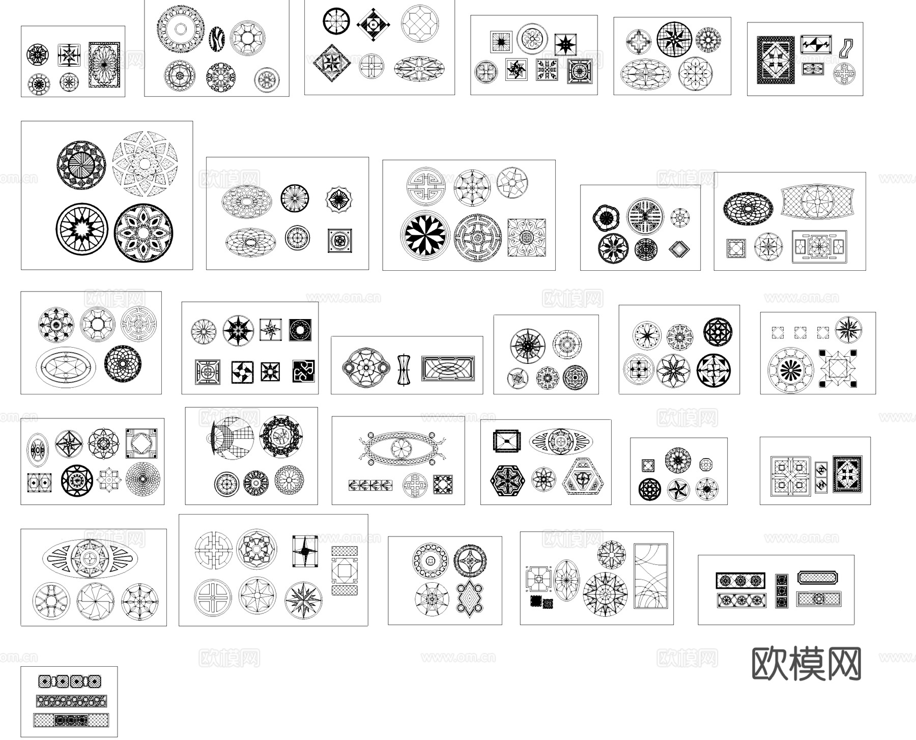 地面拼花图案CAD施工图库cad施工图