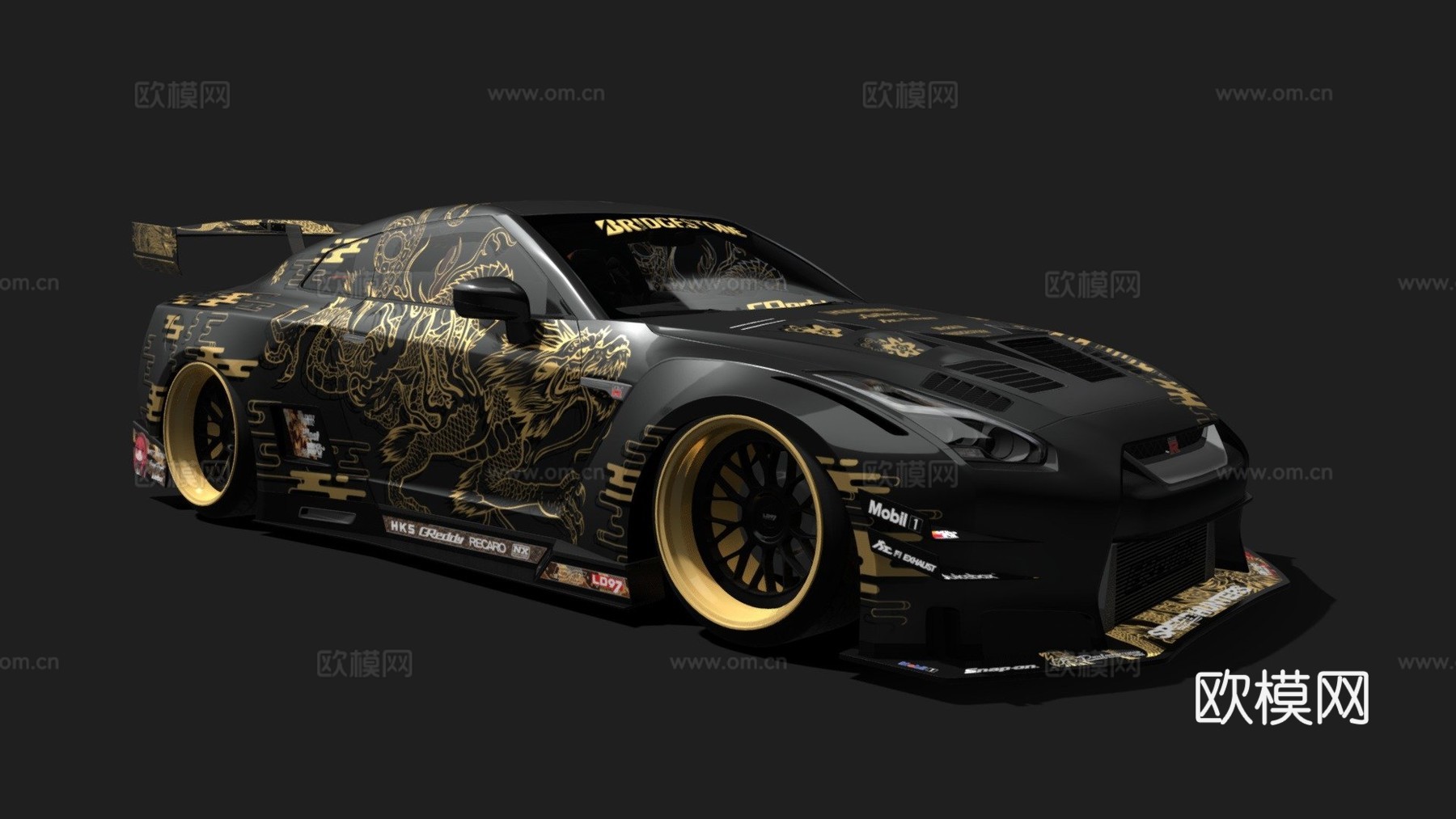 日产GTR R35 GT V2版3d模型下载（渲染图1）